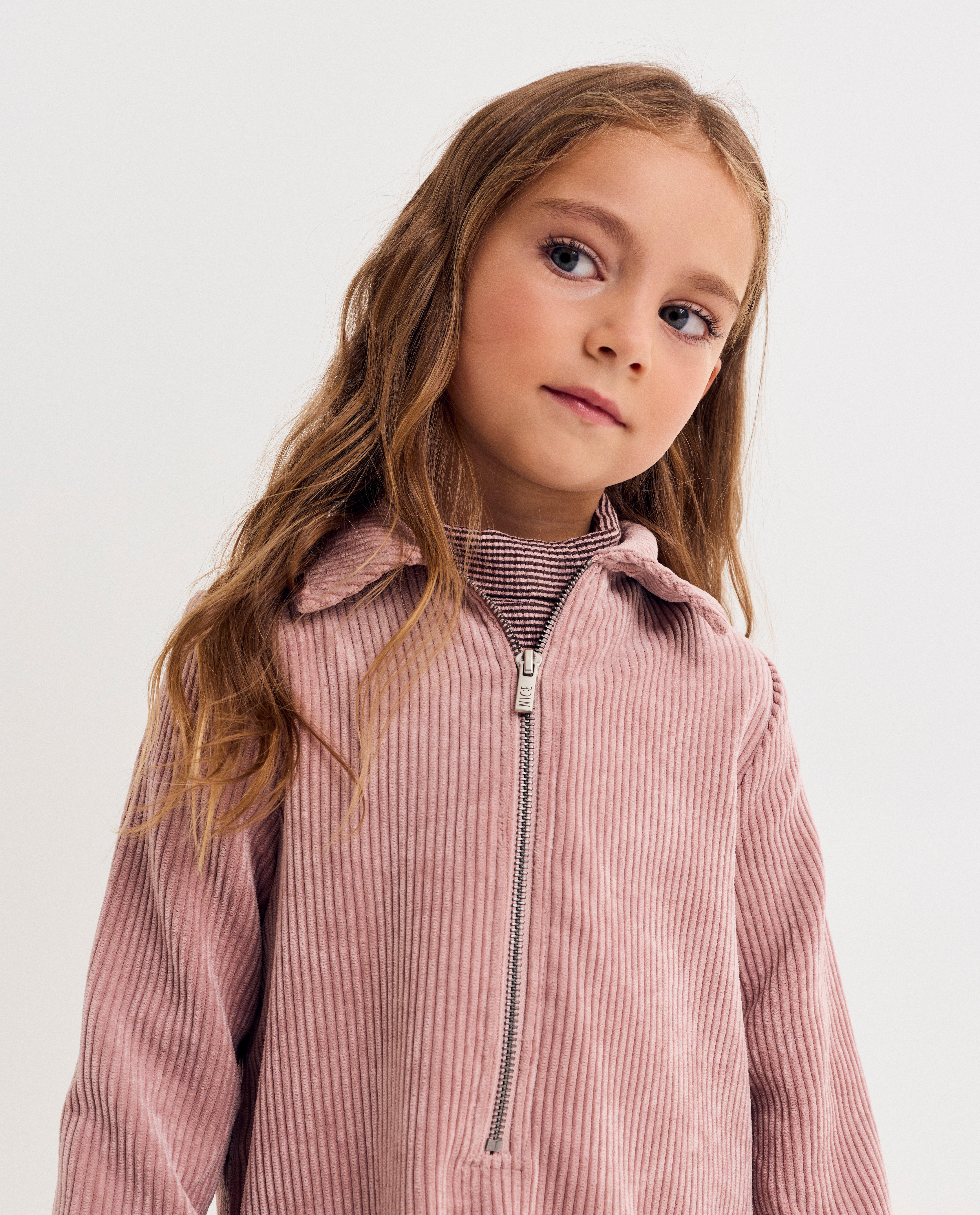 Robe rose en velours c&ocirc;tel&eacute;, 98-128 - D&eacute;tails du produit - rose - image num&eacute;ro 3