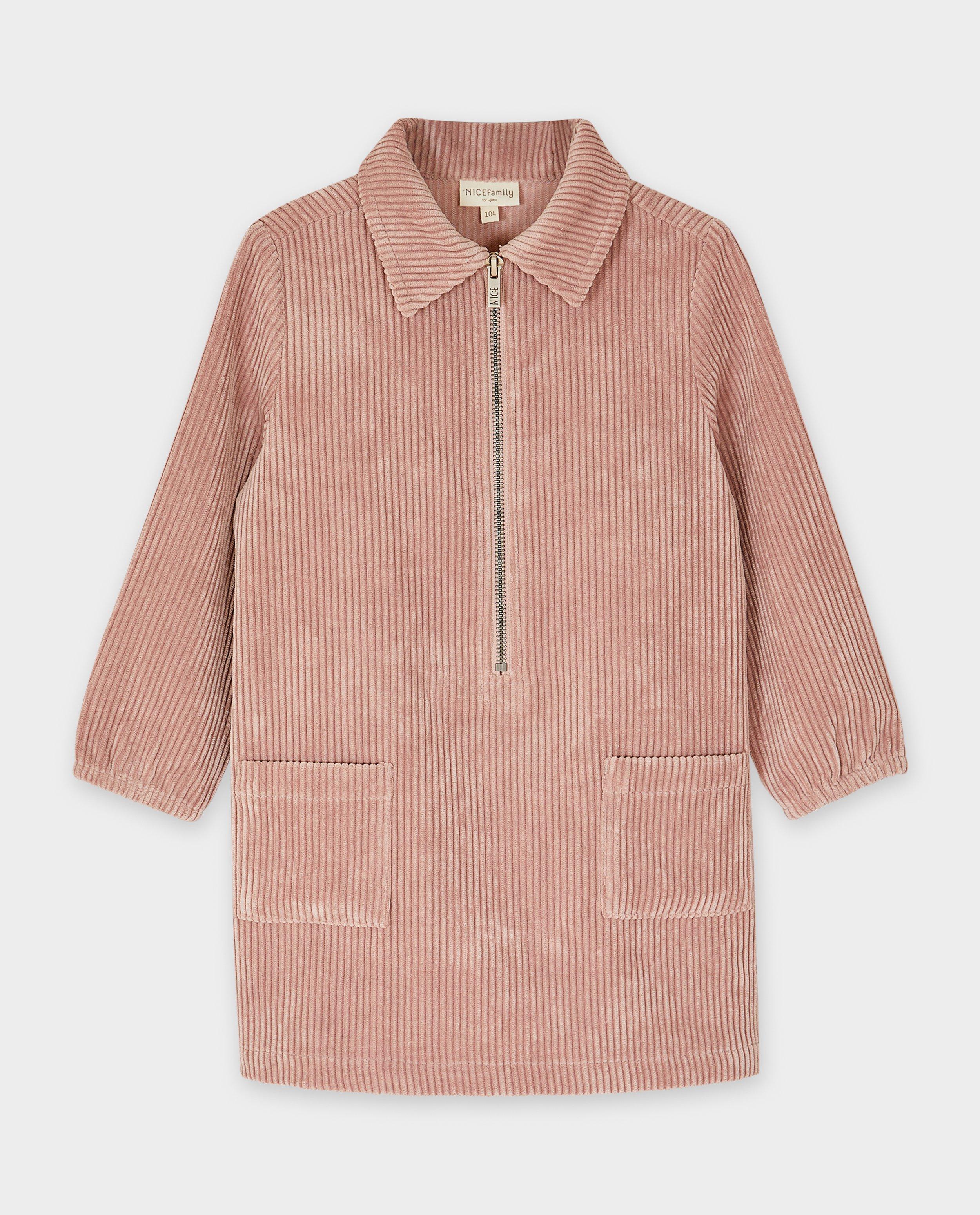 Robe rose en velours c&ocirc;tel&eacute;, 98-128 - D&eacute;tails du produit - rose - image num&eacute;ro 4