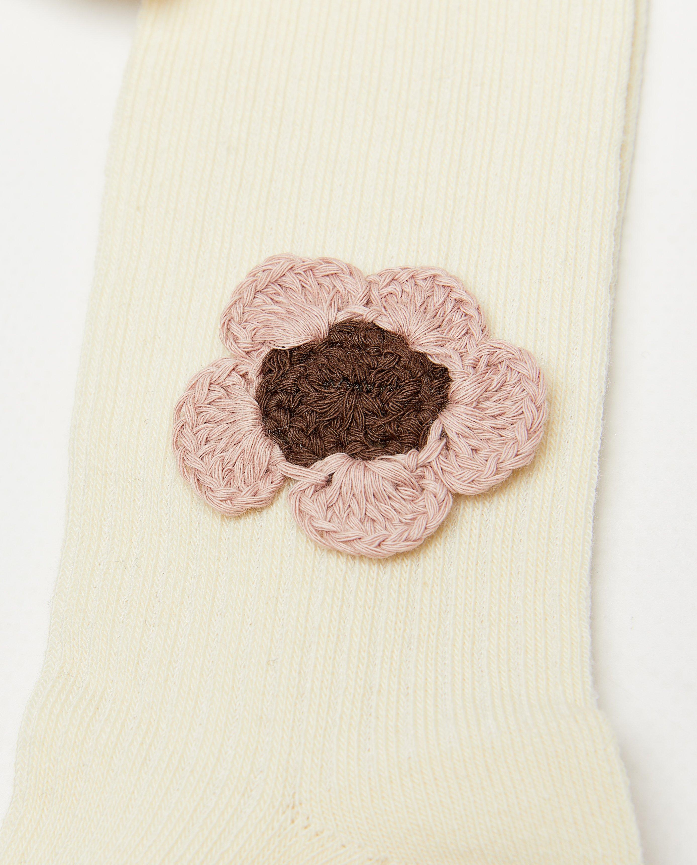 Kousen - Kousenbroek met gehaakte bloemen, 98-128