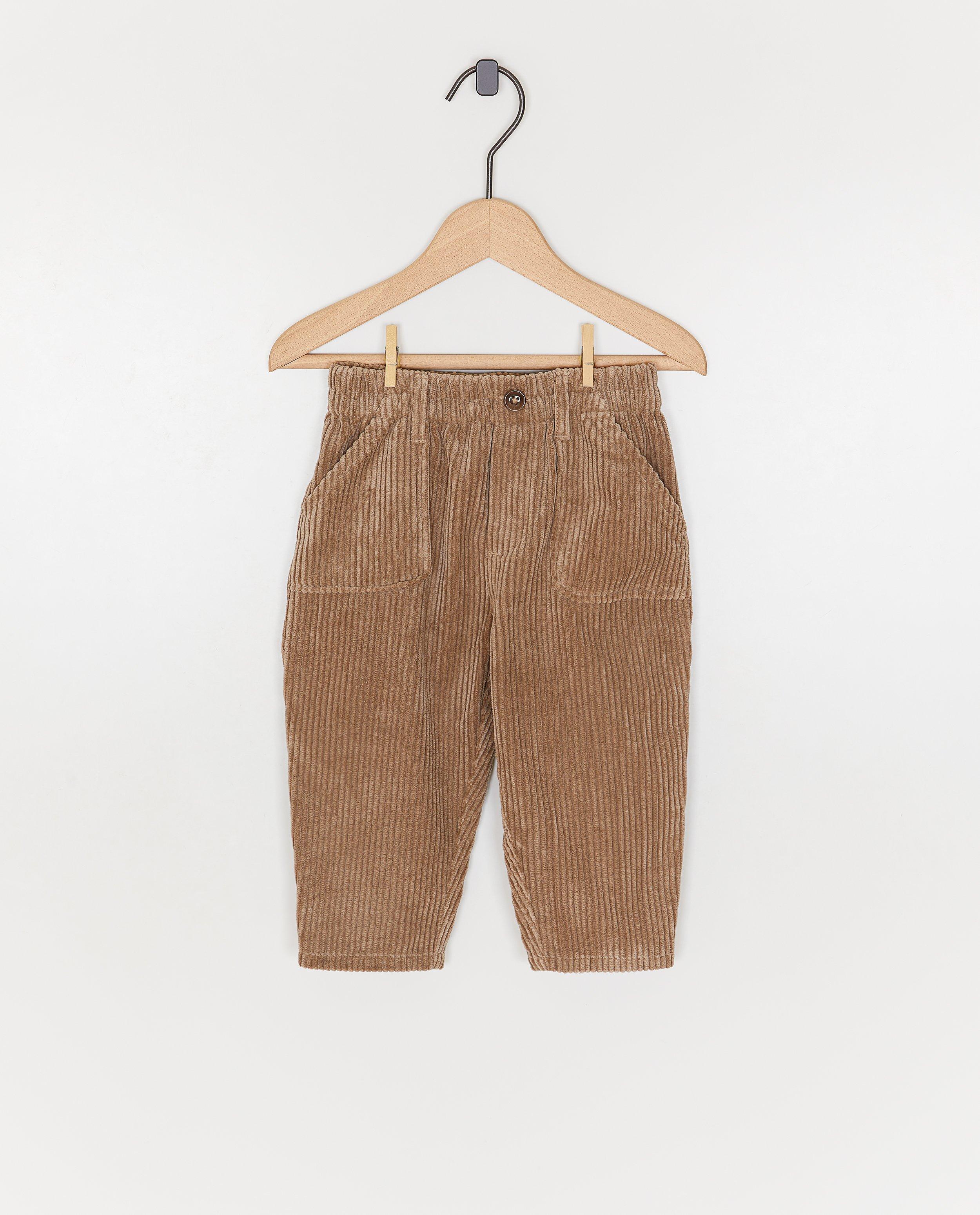 Broek van ribfluweel, baggy fit, 62-92