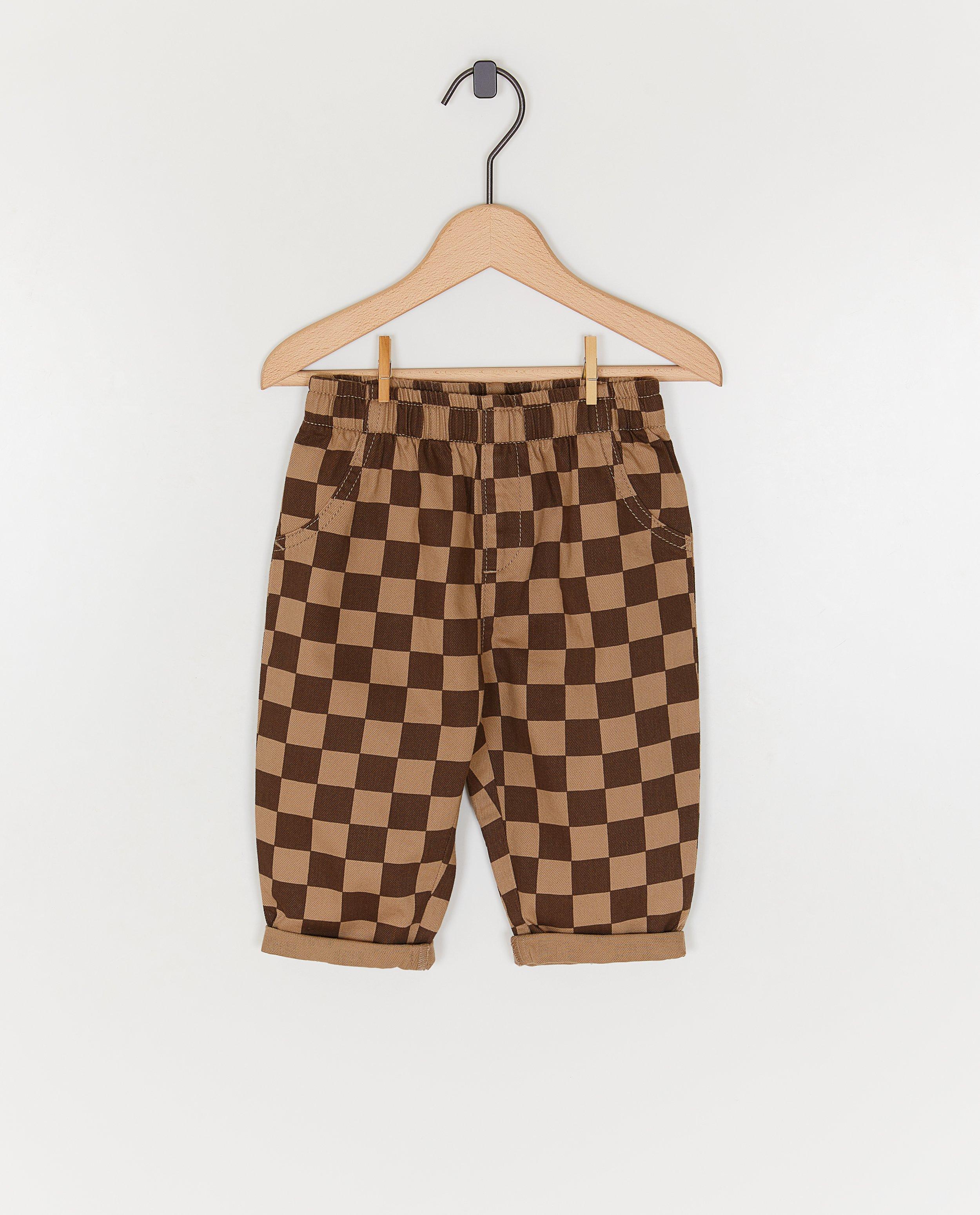 Broek met ruiten, baggy fit, 62-92
