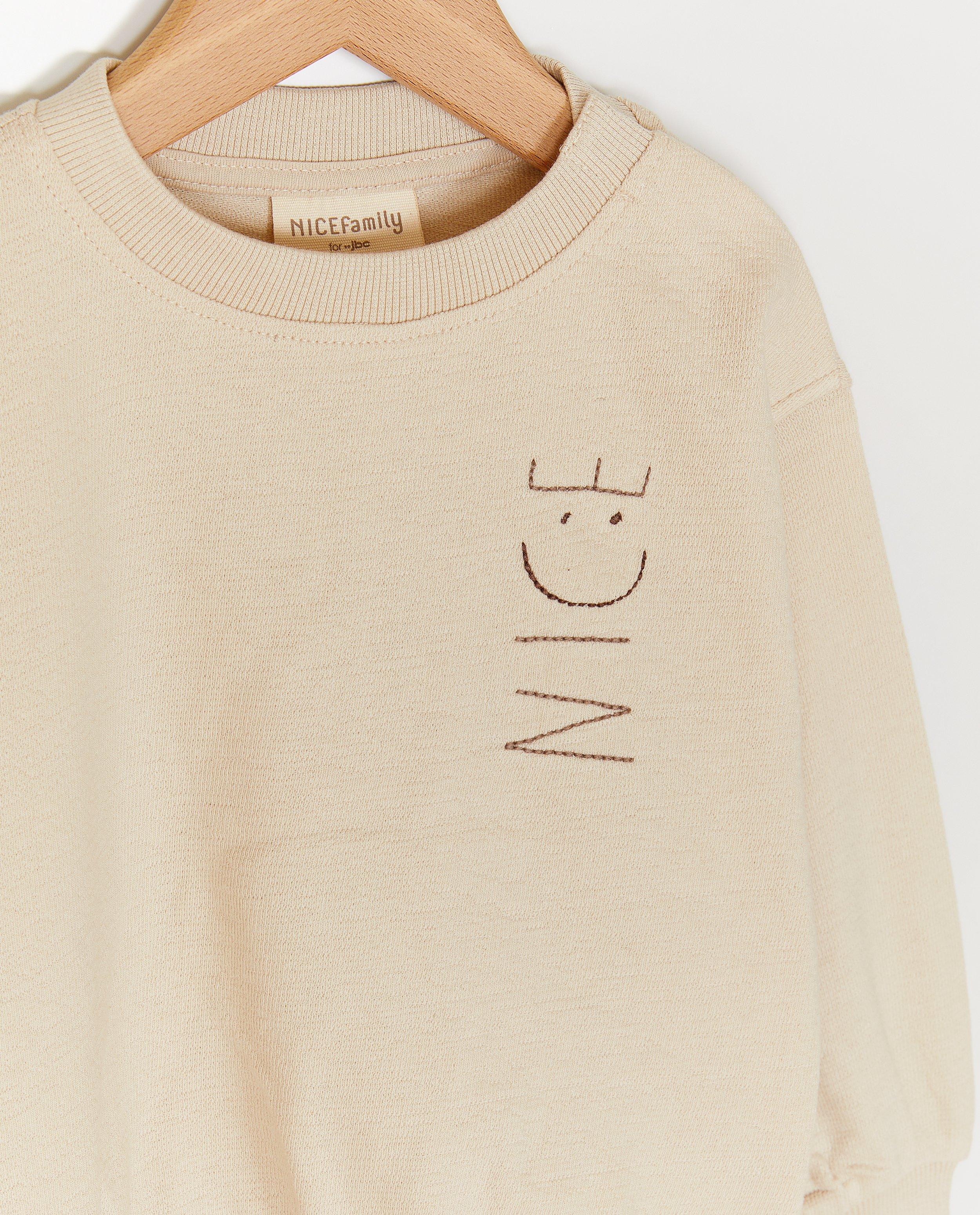 Sweaters - Sweater met geborduurd opschrift NICE, loose fit, 62-92