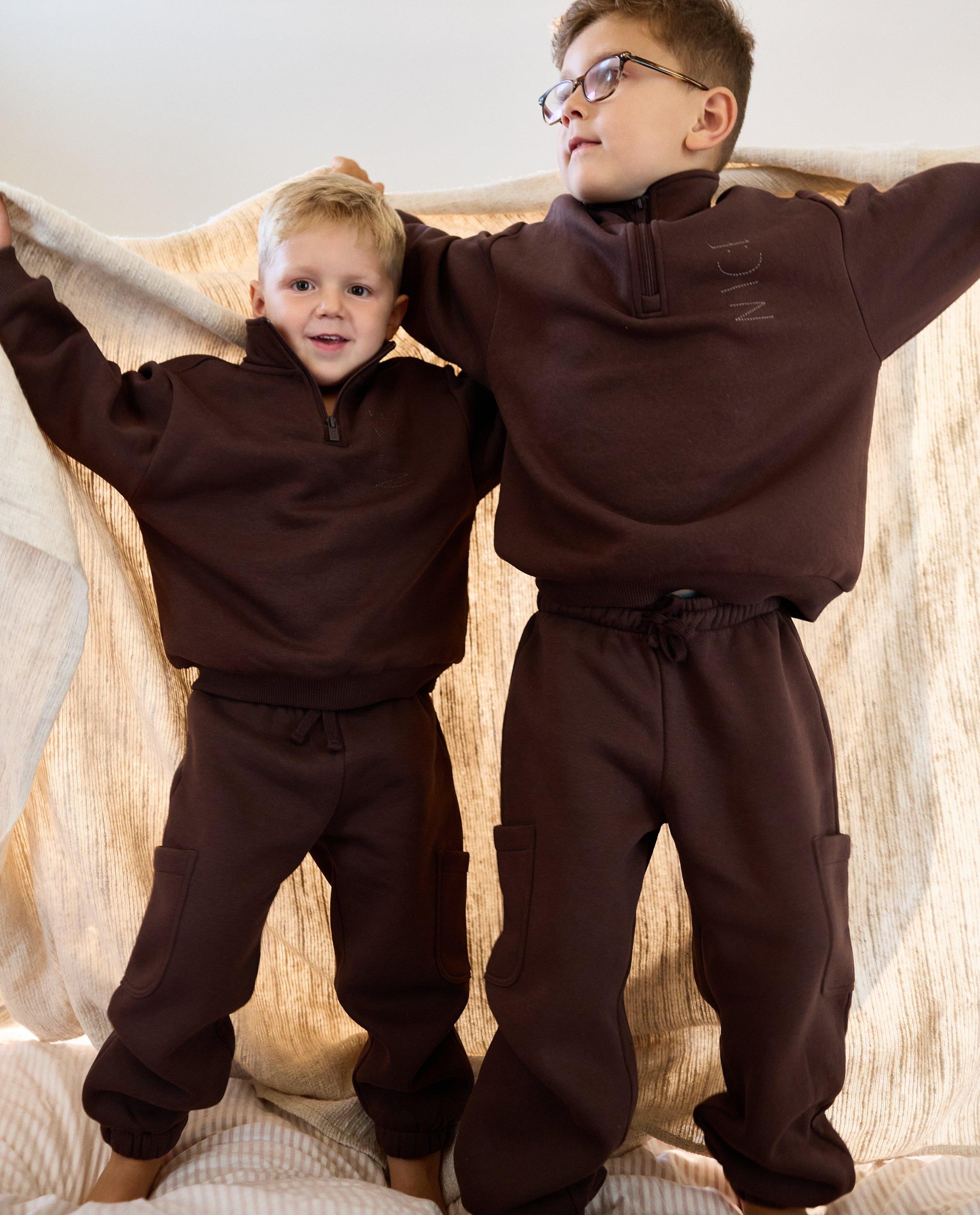 Bruine joggingbroek, extra loose fit, 98-128 - null - NICEfamily