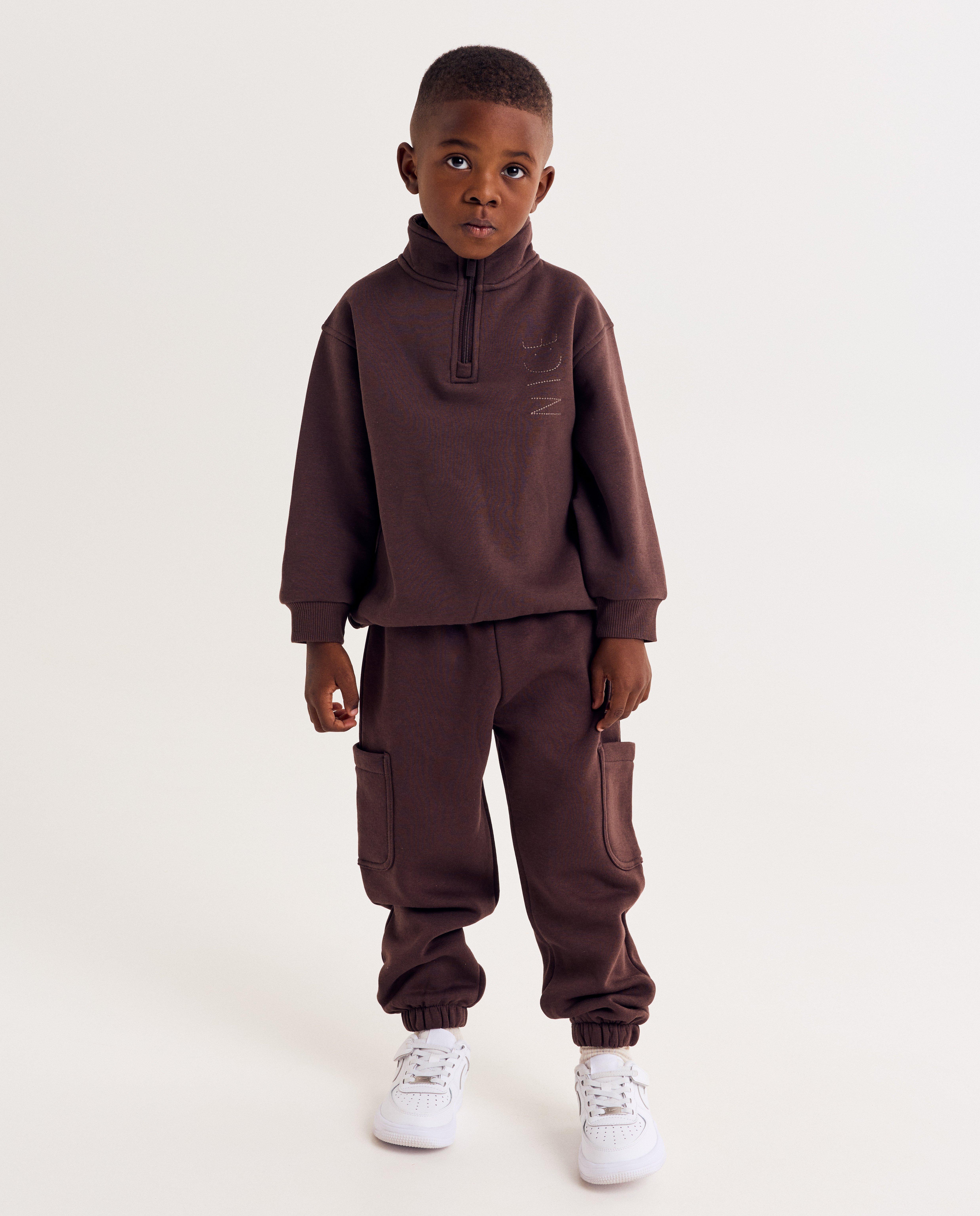 Broeken - Bruine joggingbroek, extra loose fit, 98-128