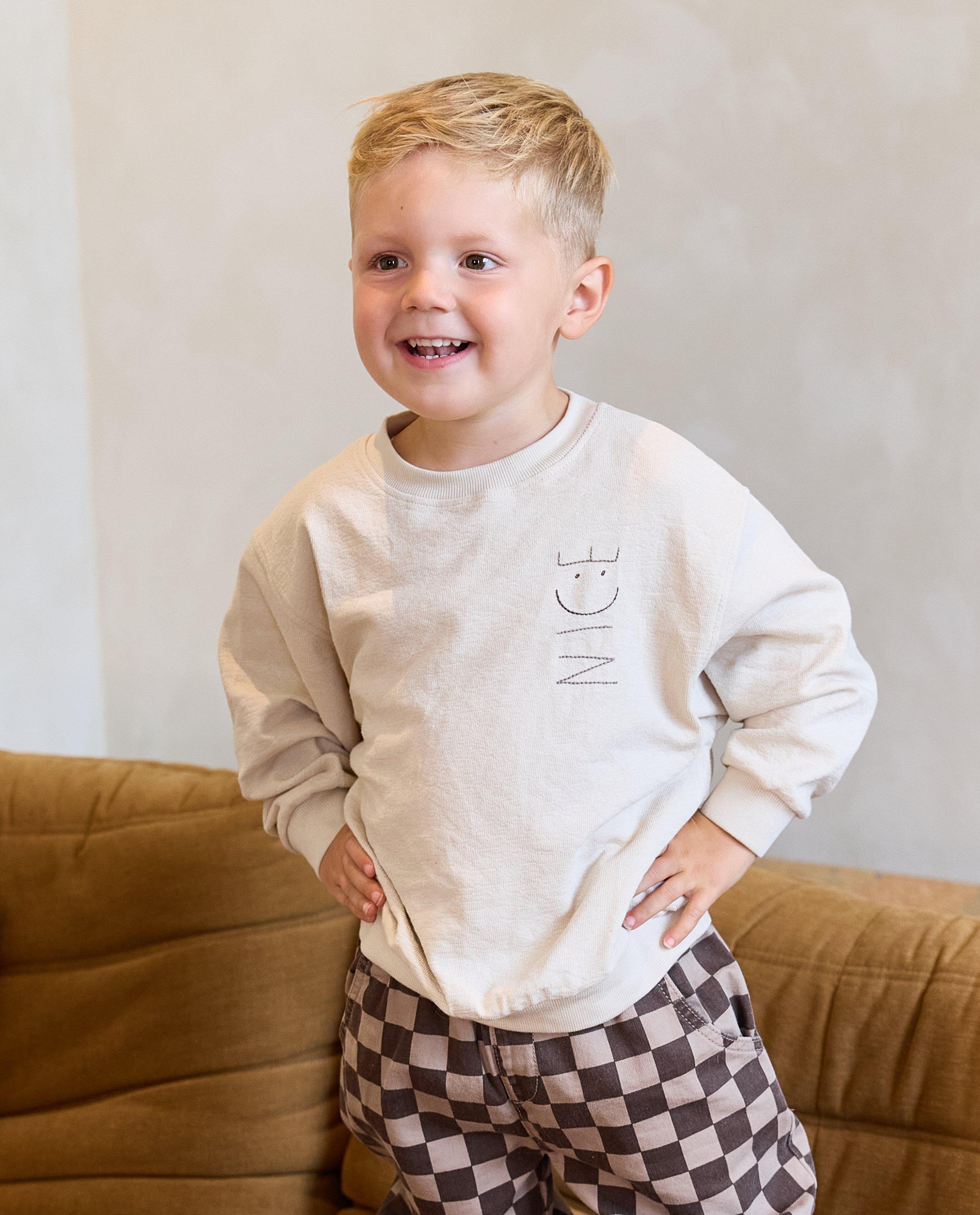 Sweater met geborduurd opschrift NICE, 98-128 - null - NICEfamily