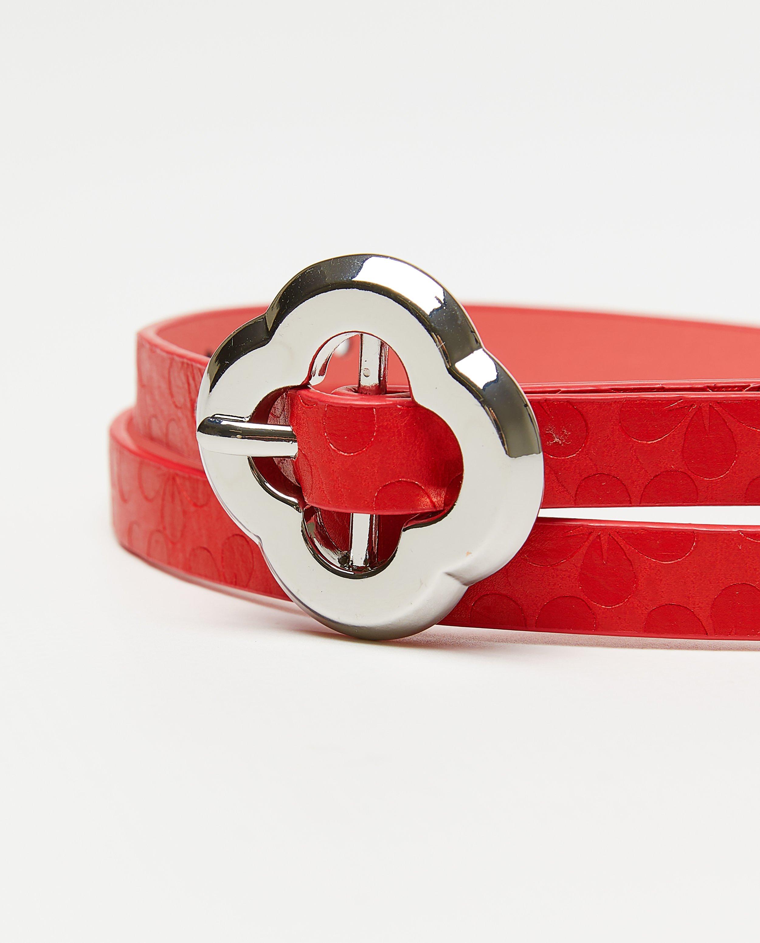 Rode riem met bloemvormige gesp - Product Detail - rood - afbeelding nummer 2