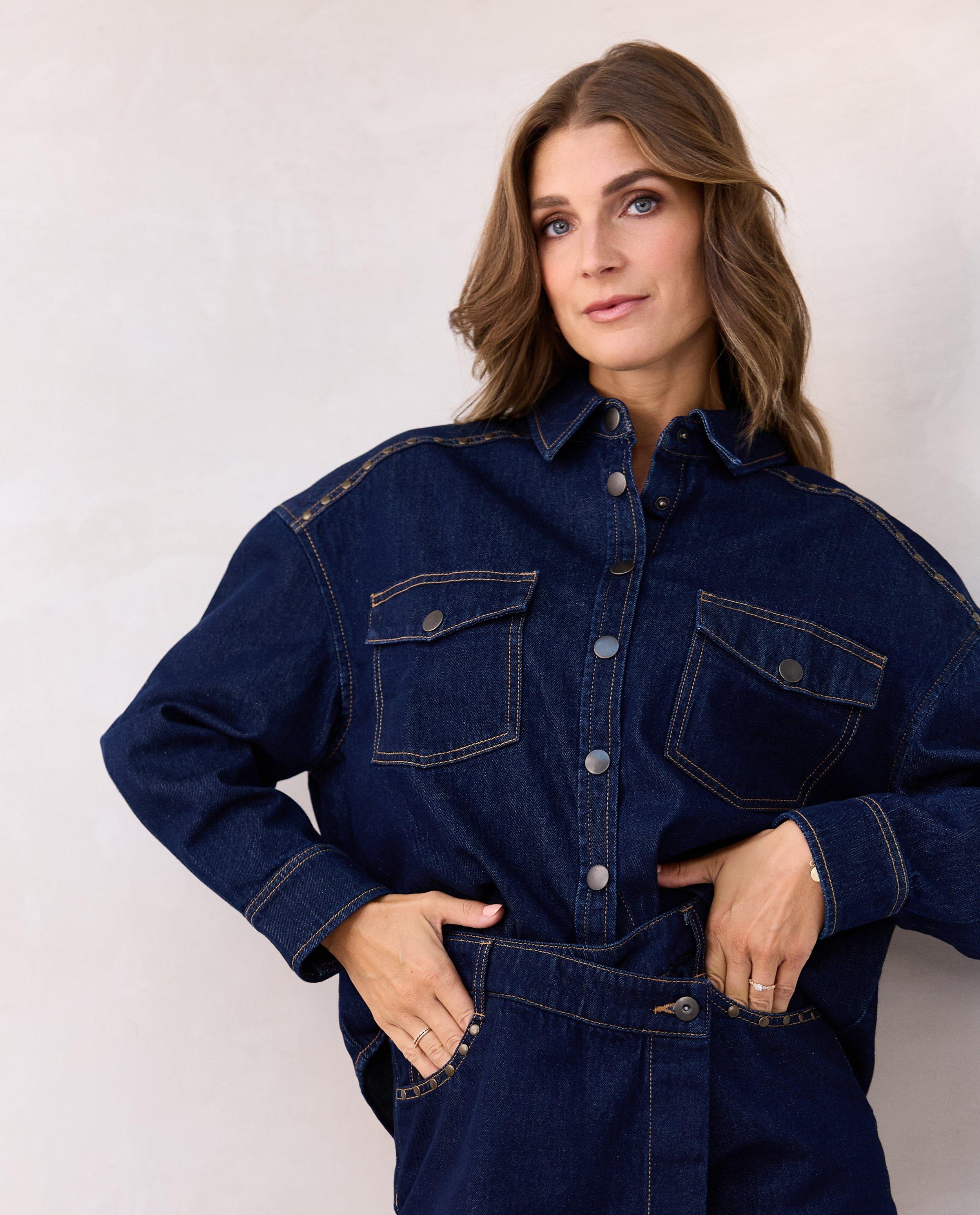 Raw denim jeanshemd, oversized fit