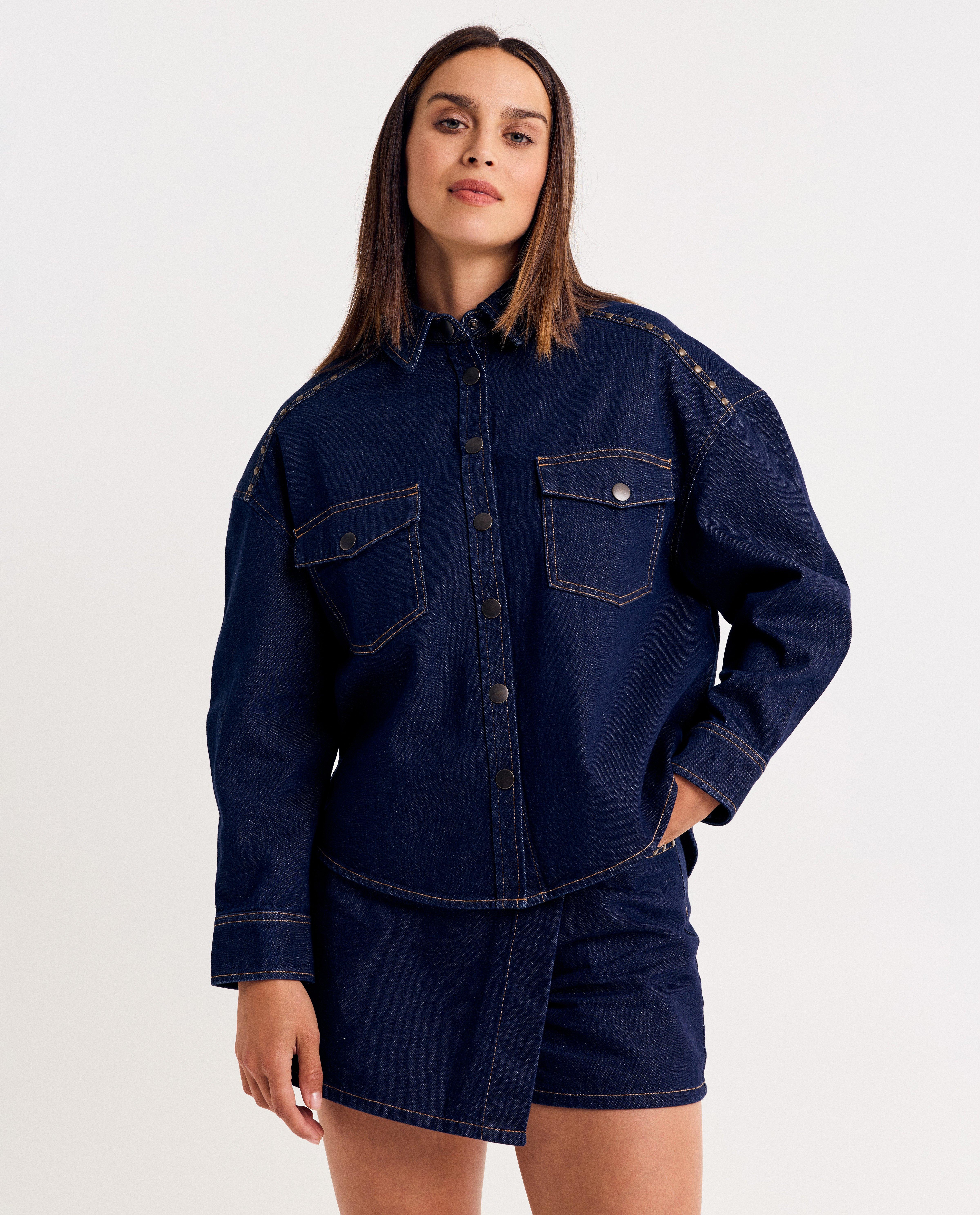 Hemden - Raw denim jeanshemd, oversized fit