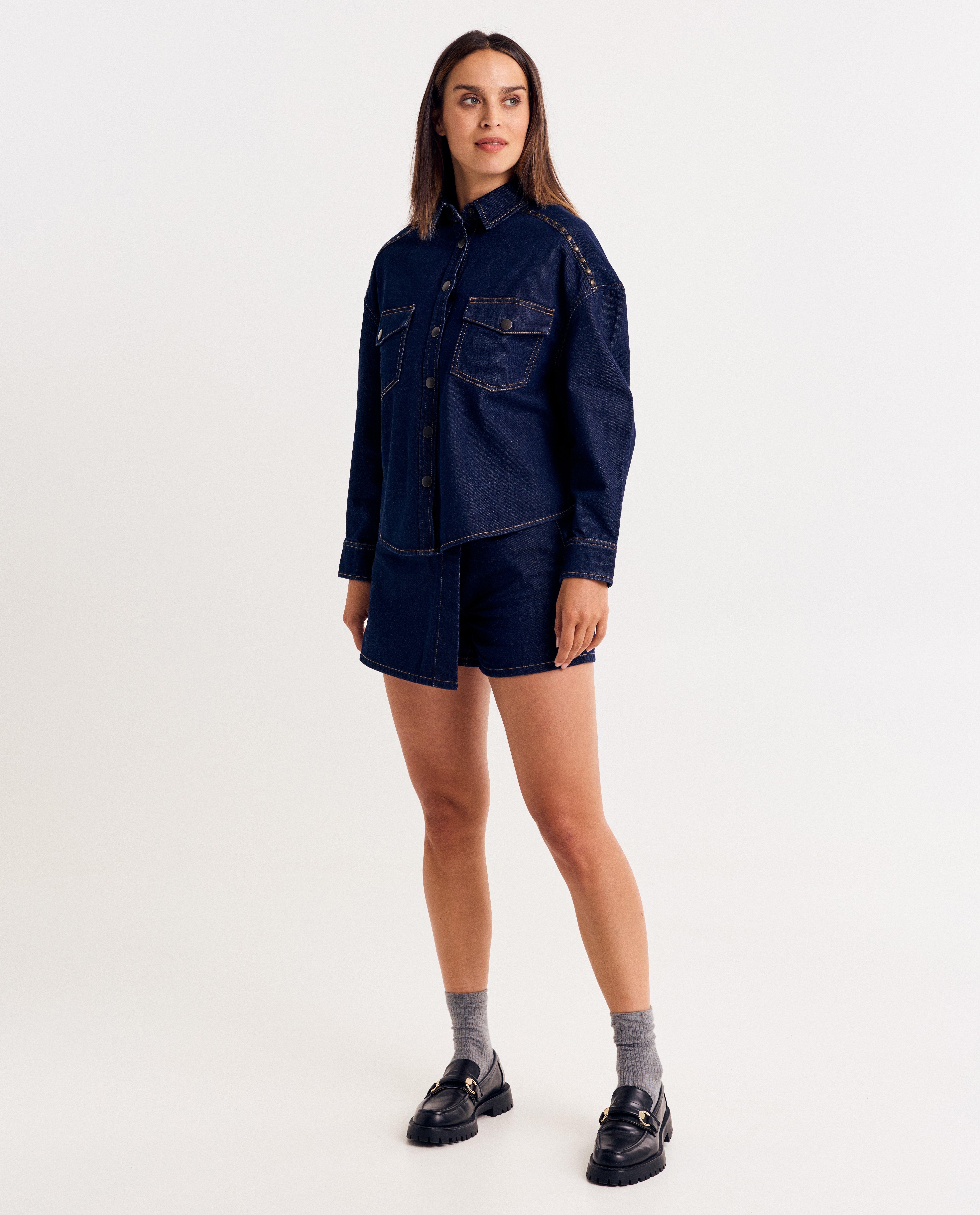 Hemden - Raw denim jeanshemd, oversized fit