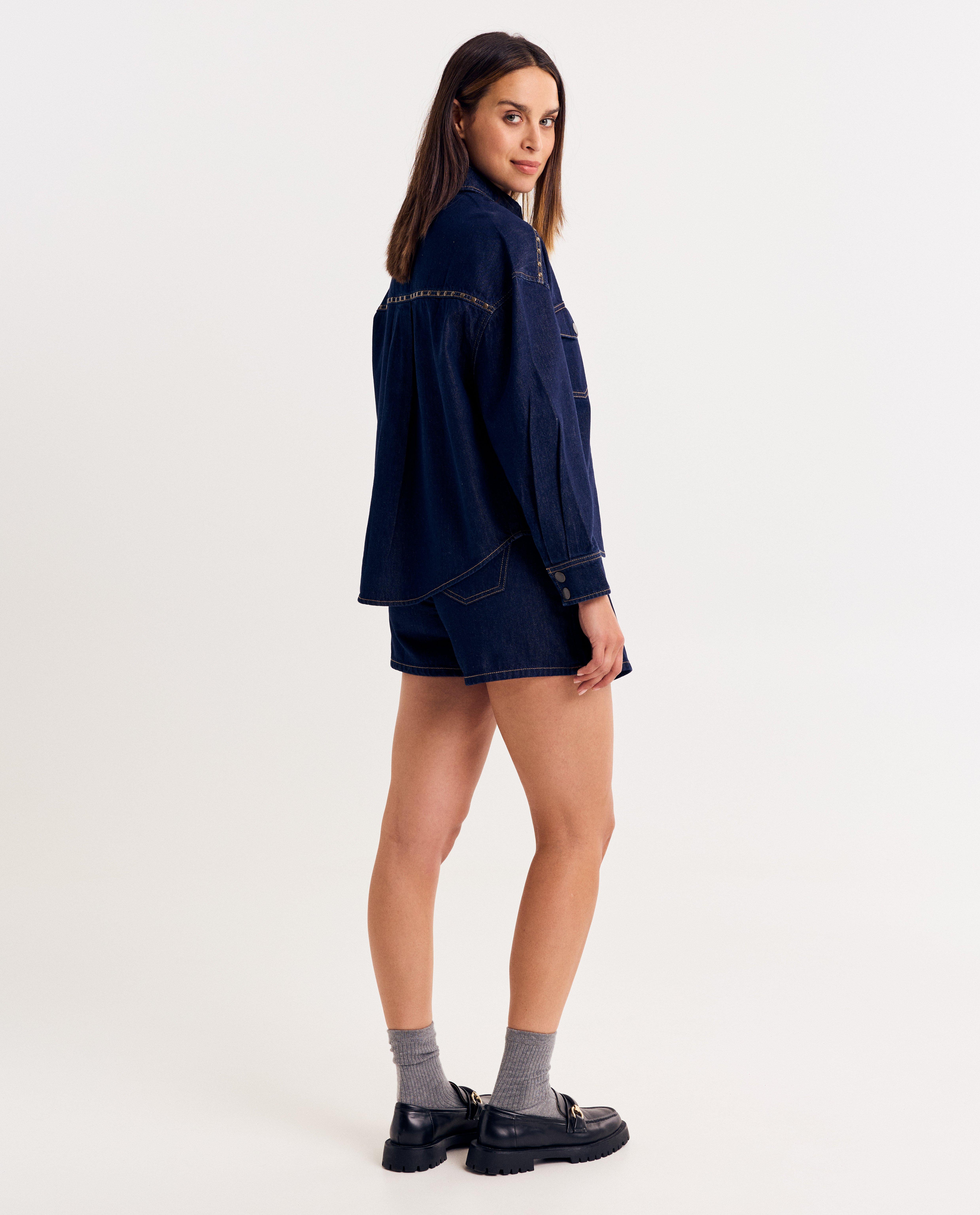 Hemden - Raw denim jeanshemd, oversized fit
