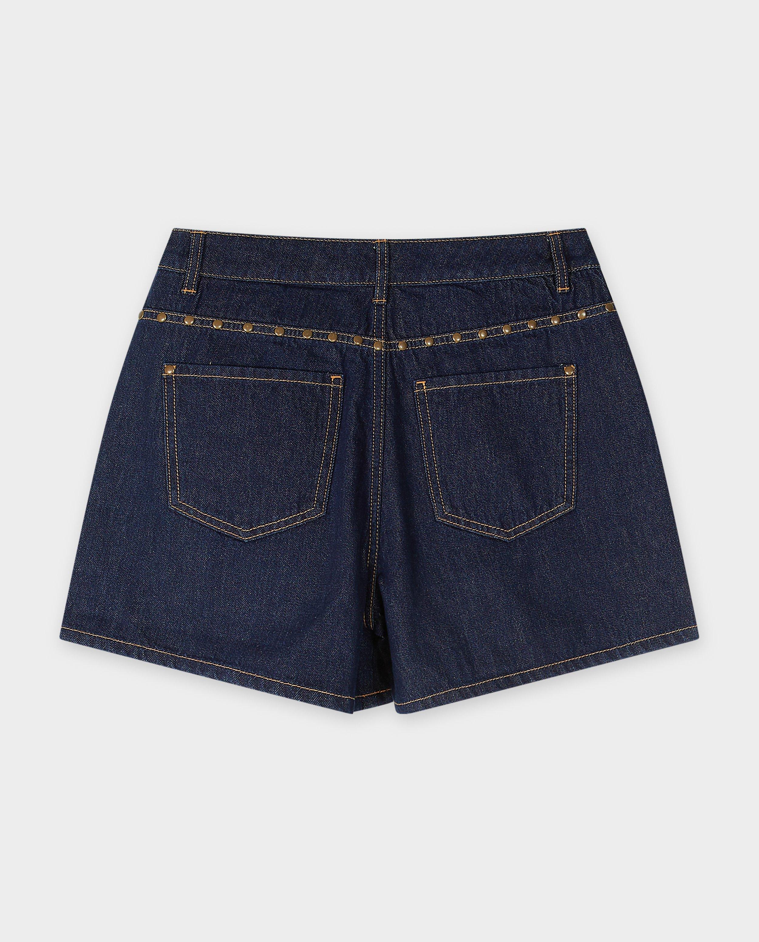 Rokken - Raw denim skort met asymmetrische sluiting