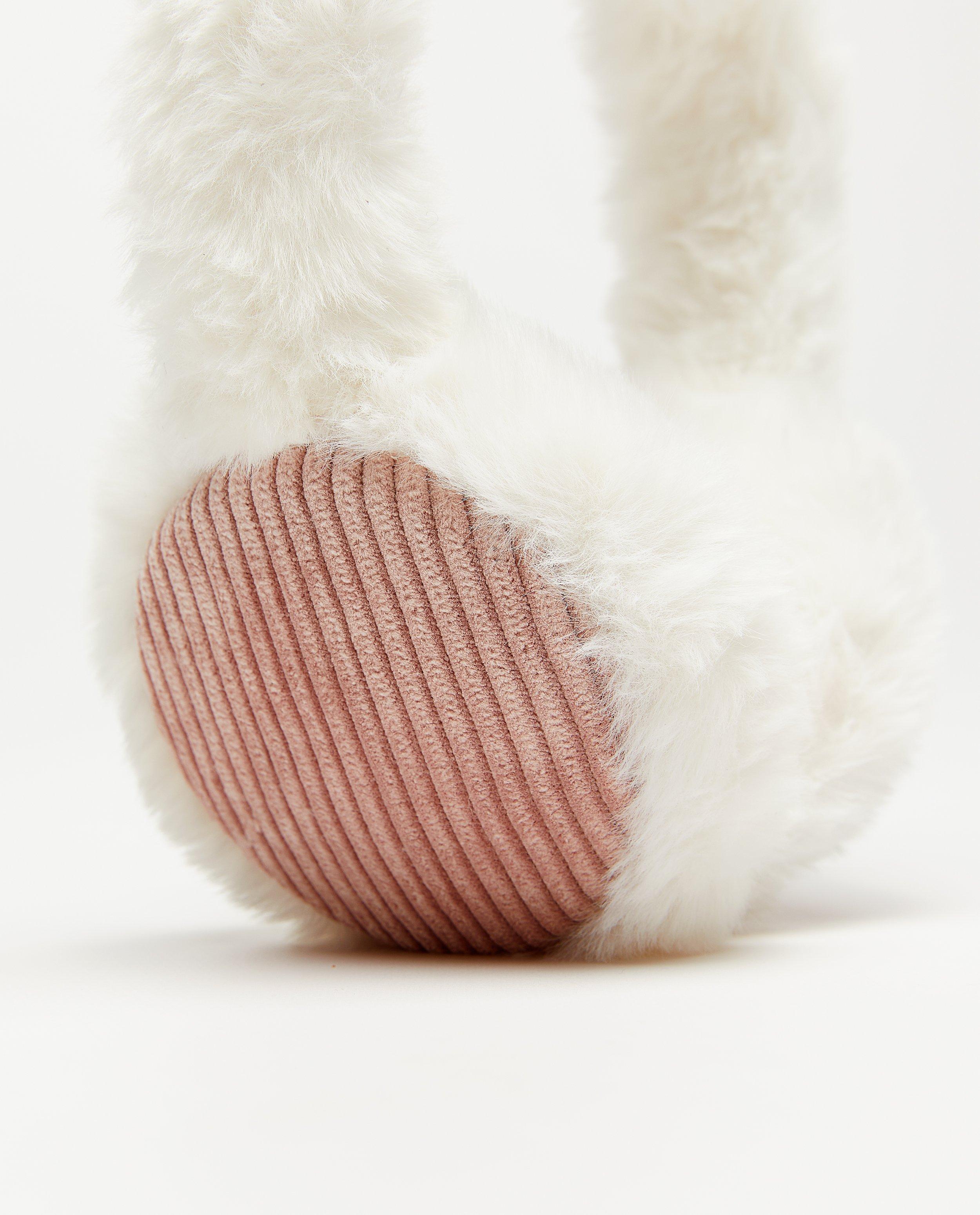 Breigoed - Teddy oorwarmers met ribfluweel