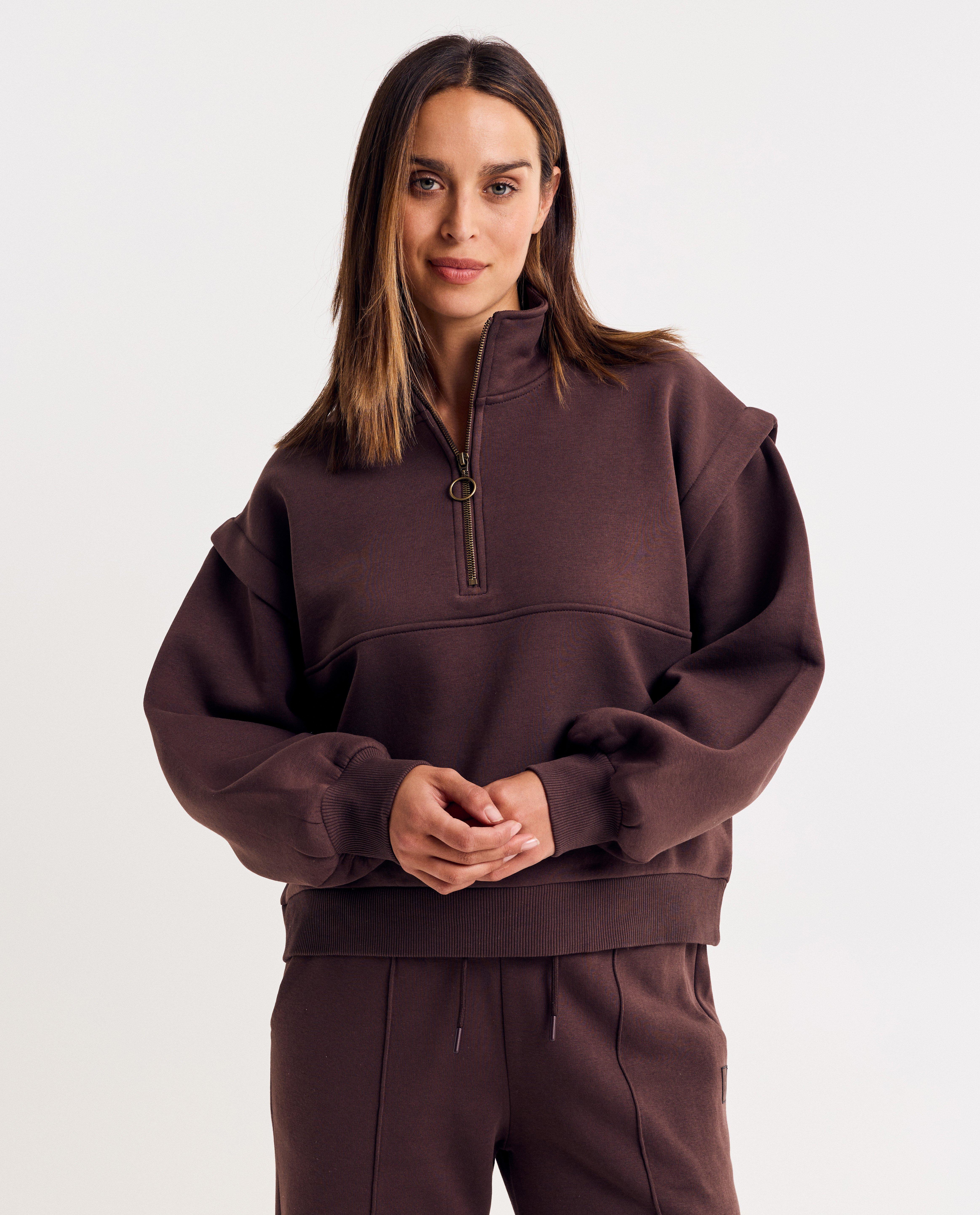 Sweaters - Sweater met korte rits, extra wide fit