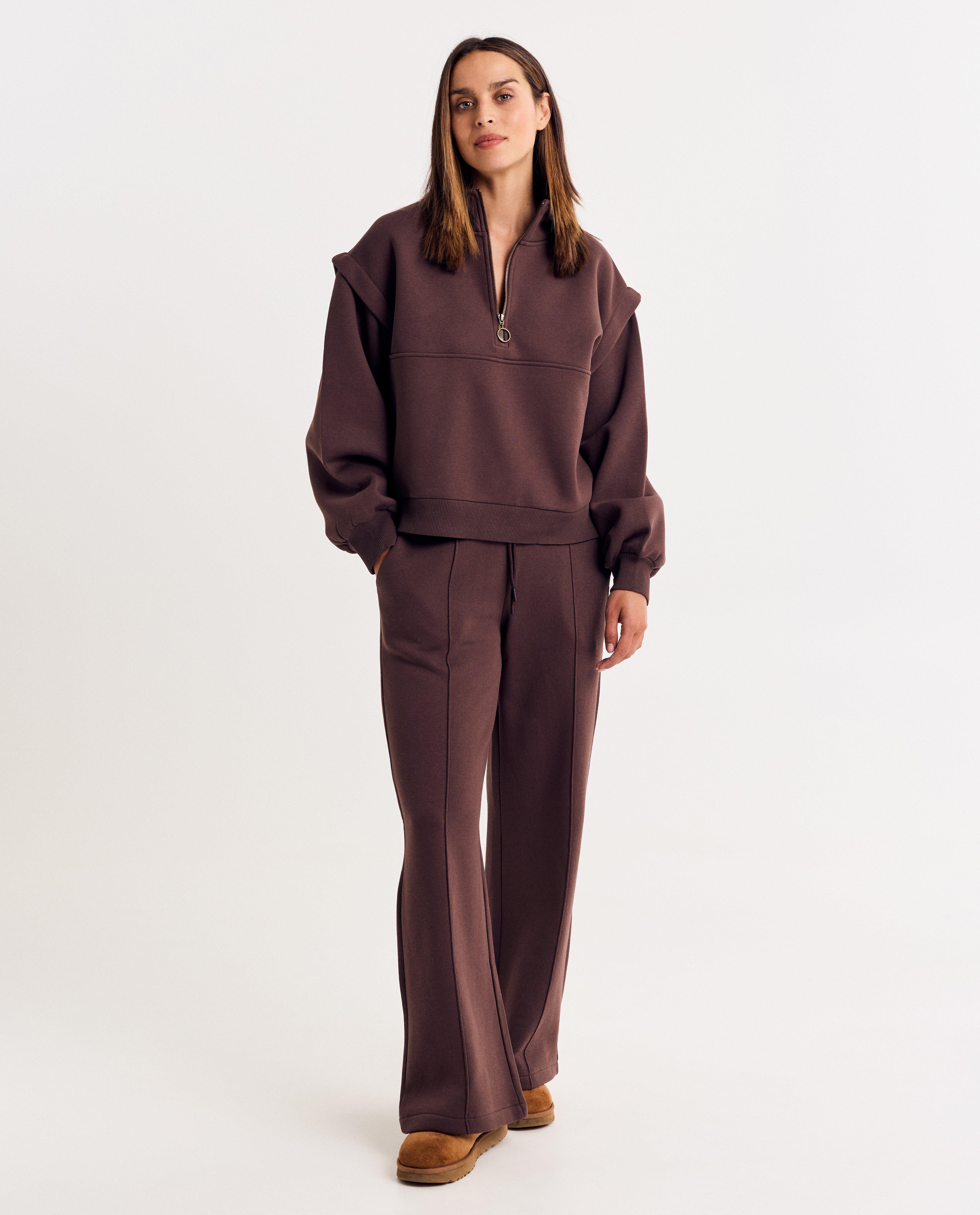 Sweaters - Sweater met korte rits, extra wide fit