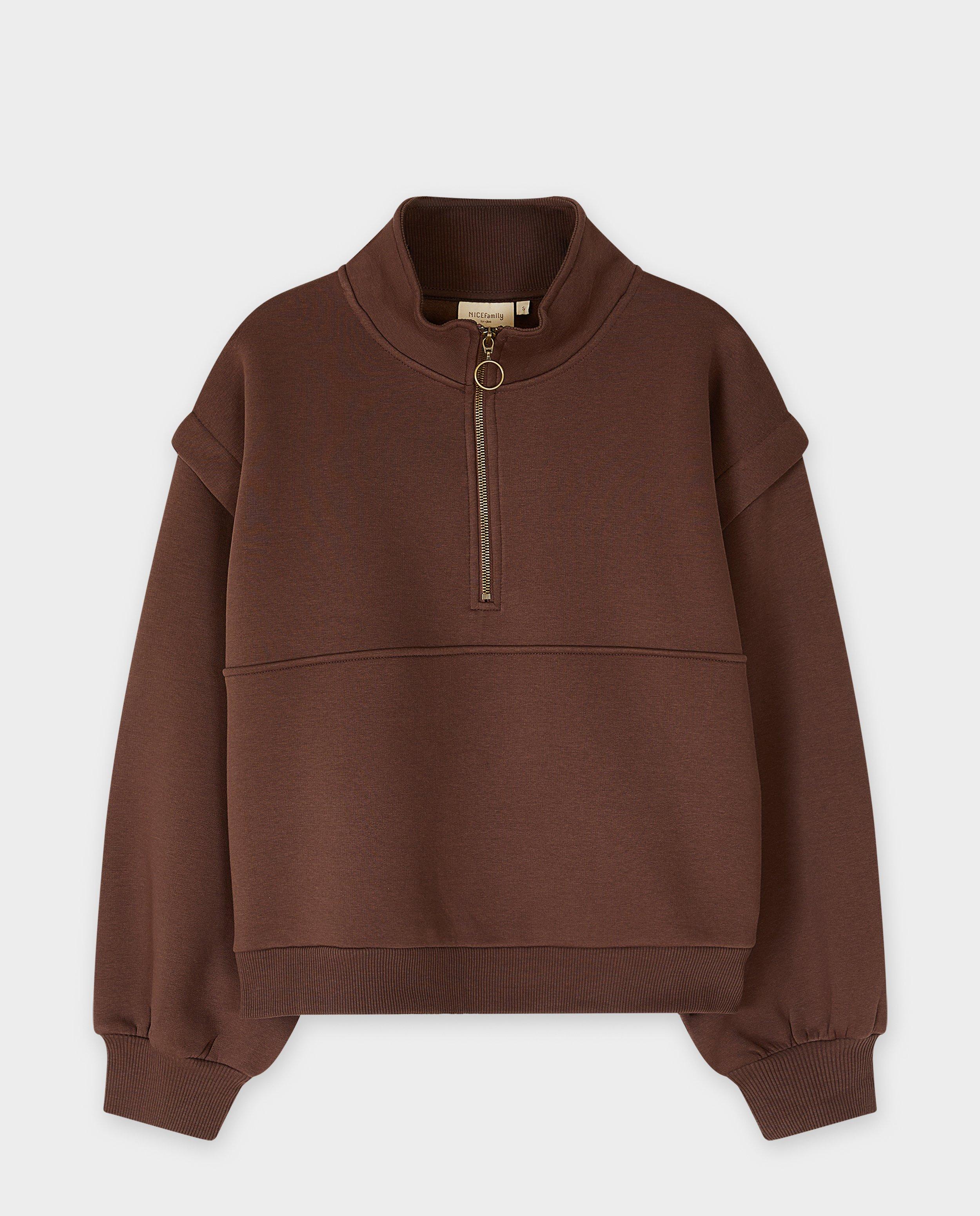 Sweaters - Sweater met korte rits, extra wide fit