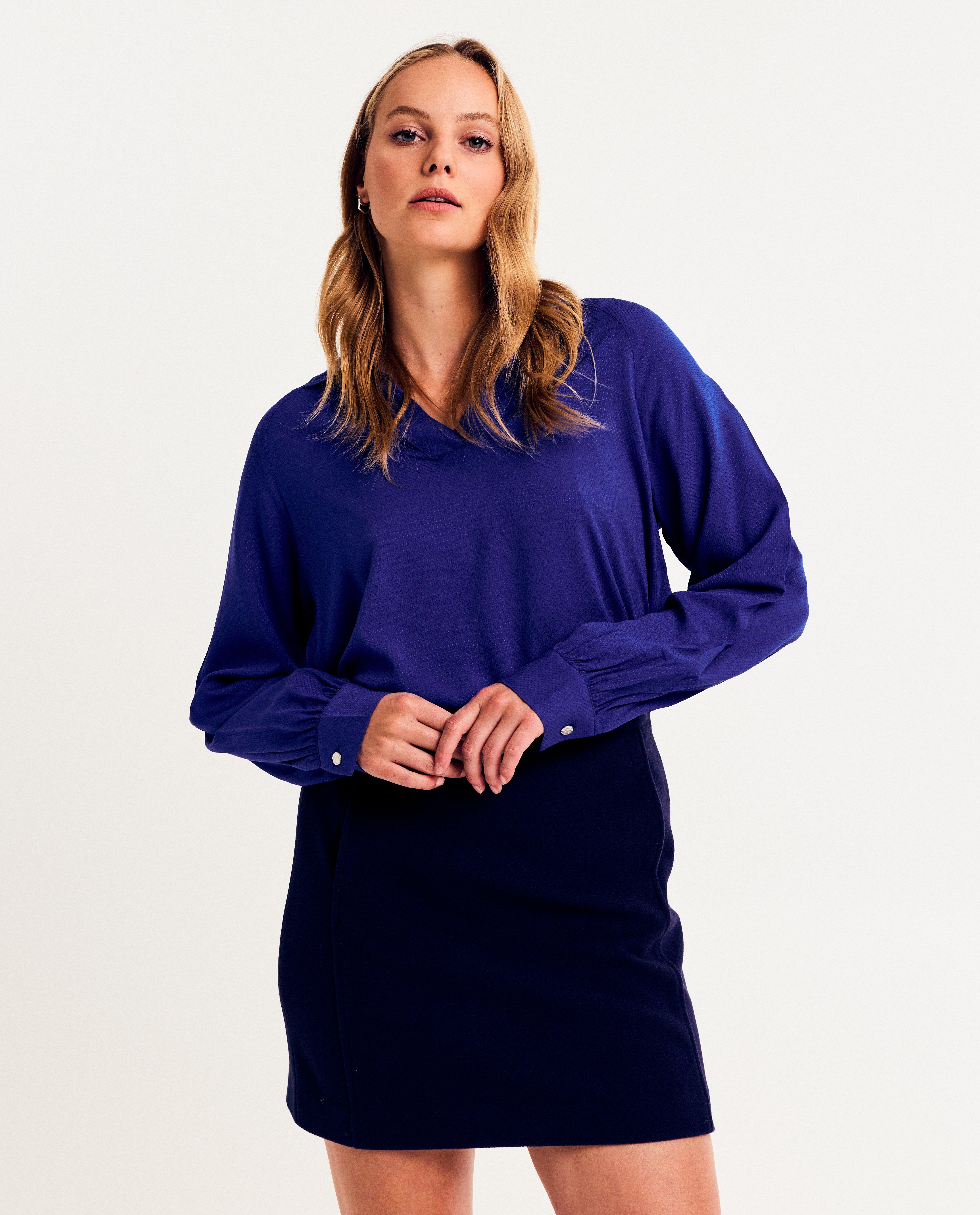 Blouse bleue, loose fit