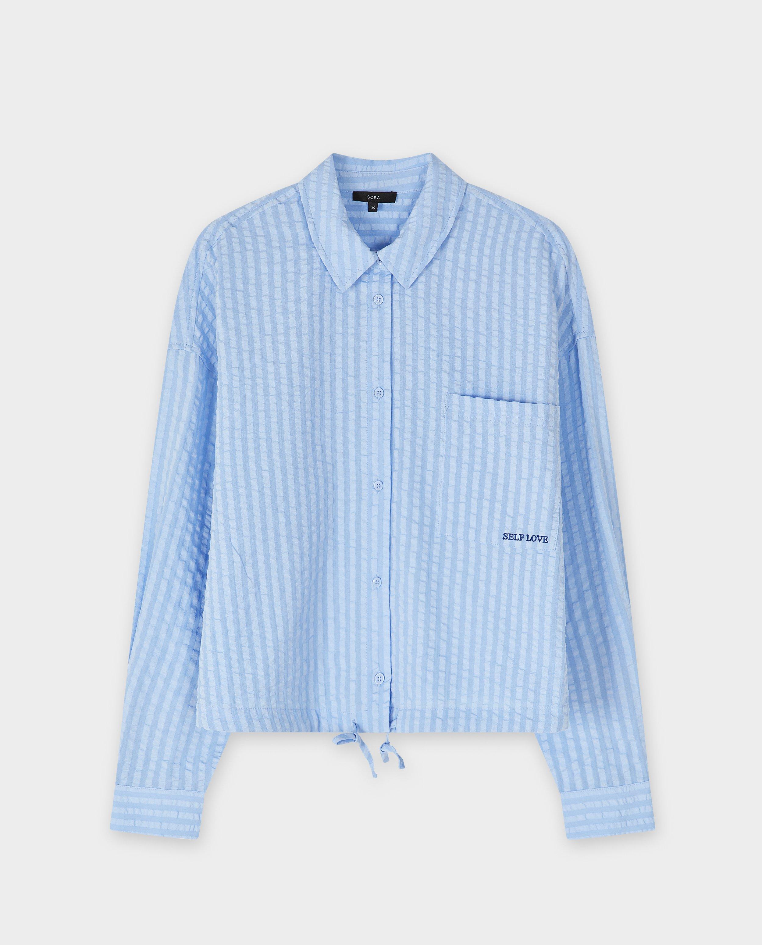 Chemises - Chemisier bleu clair avec nœud, loose fit