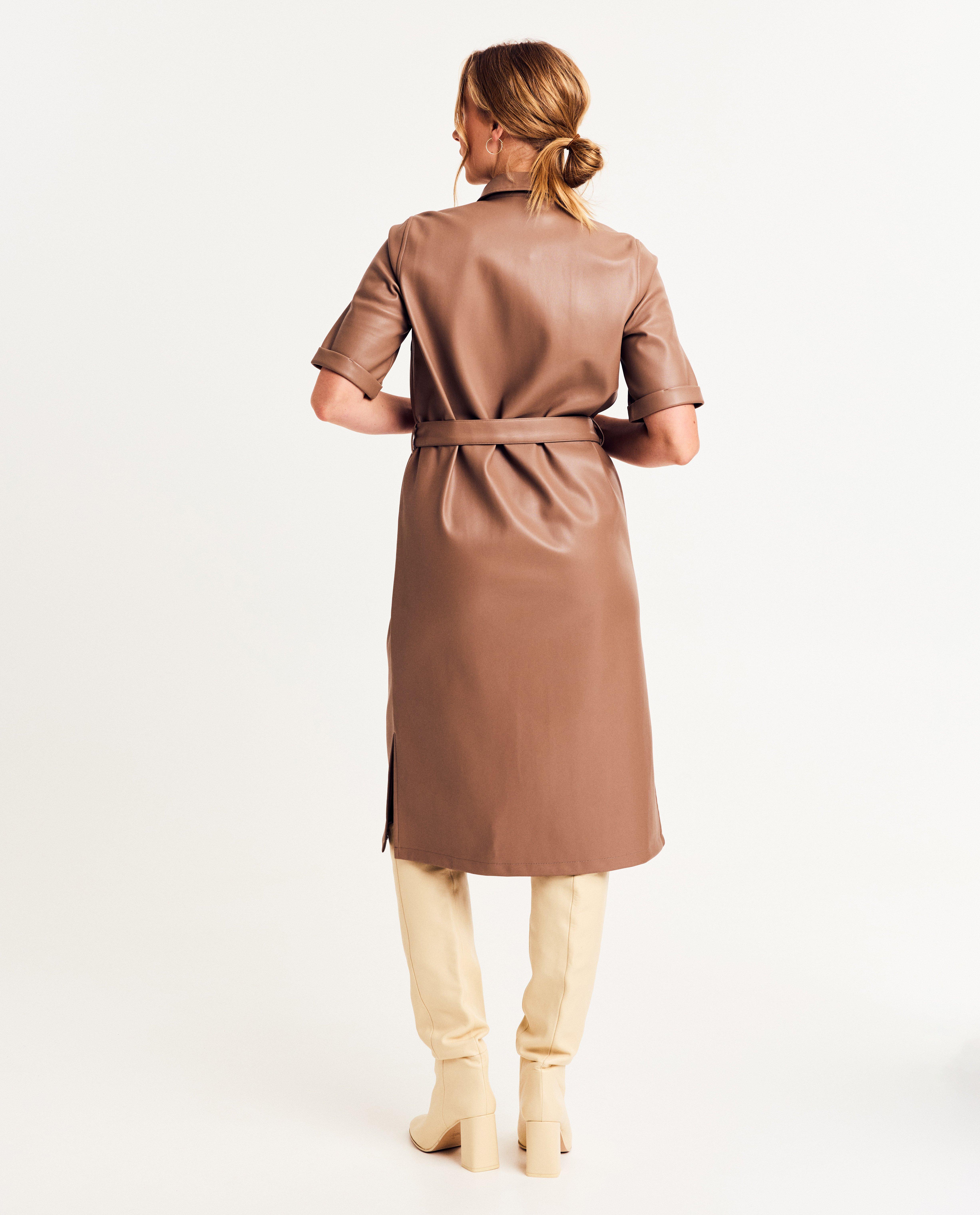 Bruine faux leather jurk - Product Detail - bruin - afbeelding nummer 3