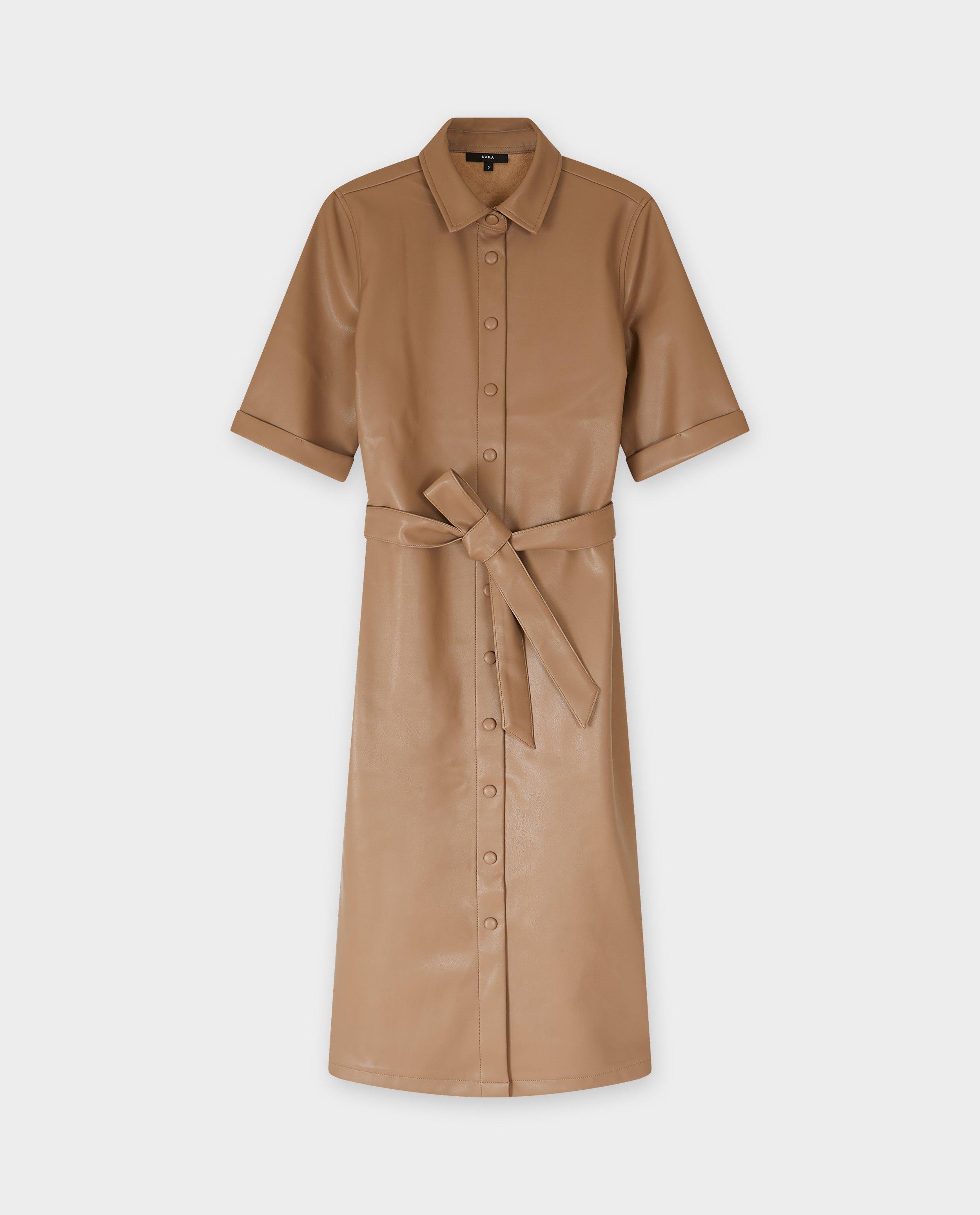 Bruine faux leather jurk - Product Detail - bruin - afbeelding nummer 5