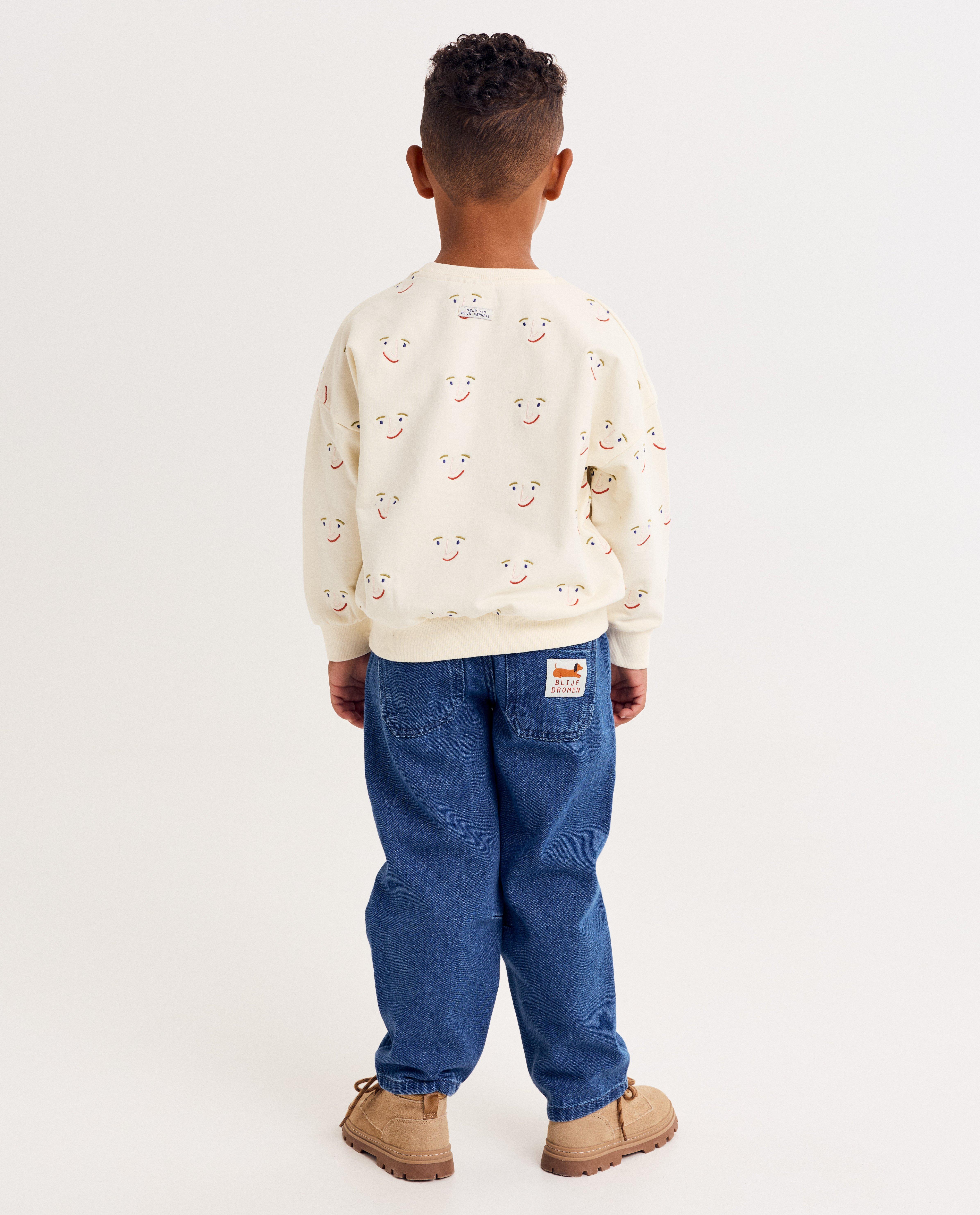 Sweaters - Sweater met print gezichtjes, unisex