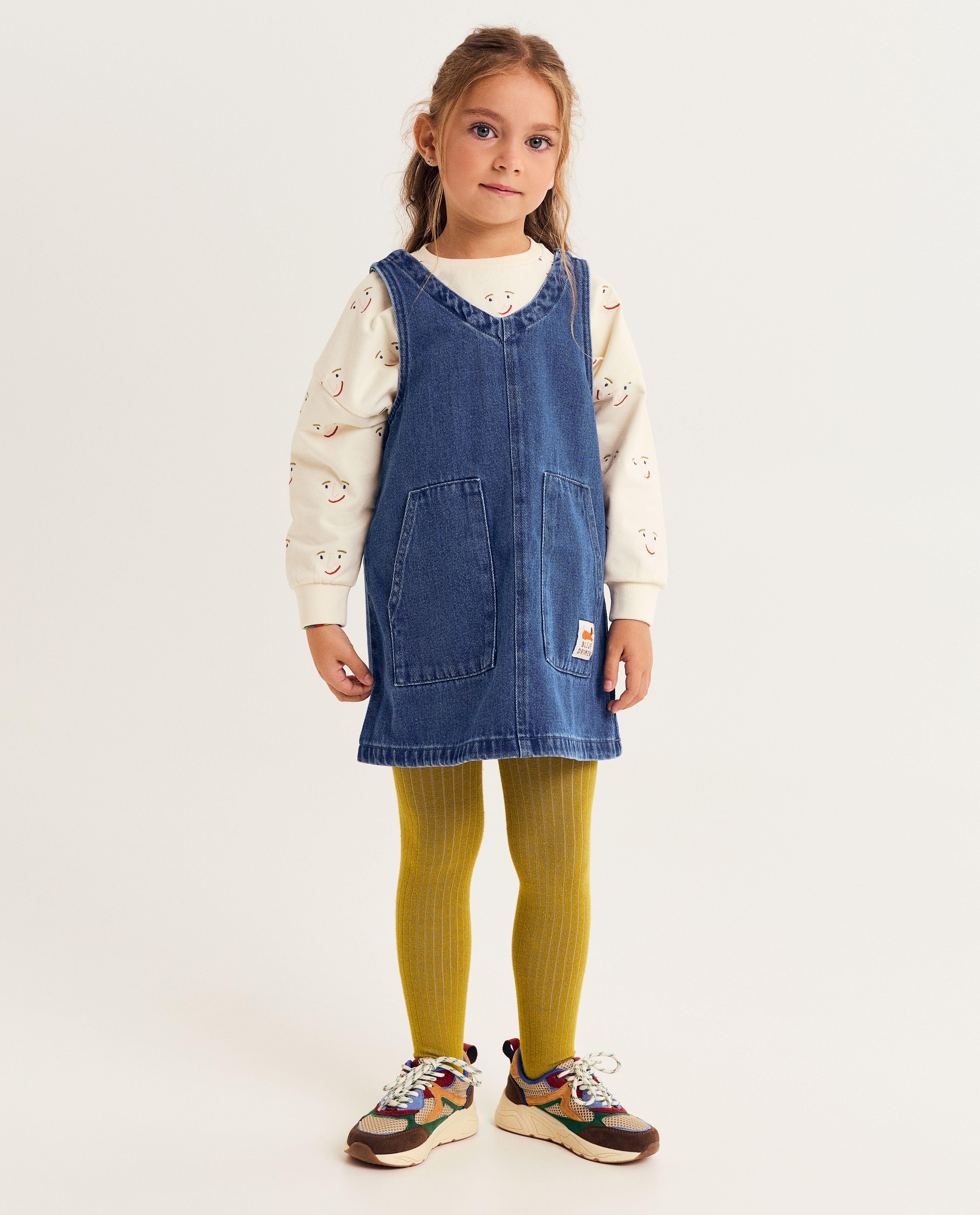 Kleedjes - Blauwe salopettejurk van jeans