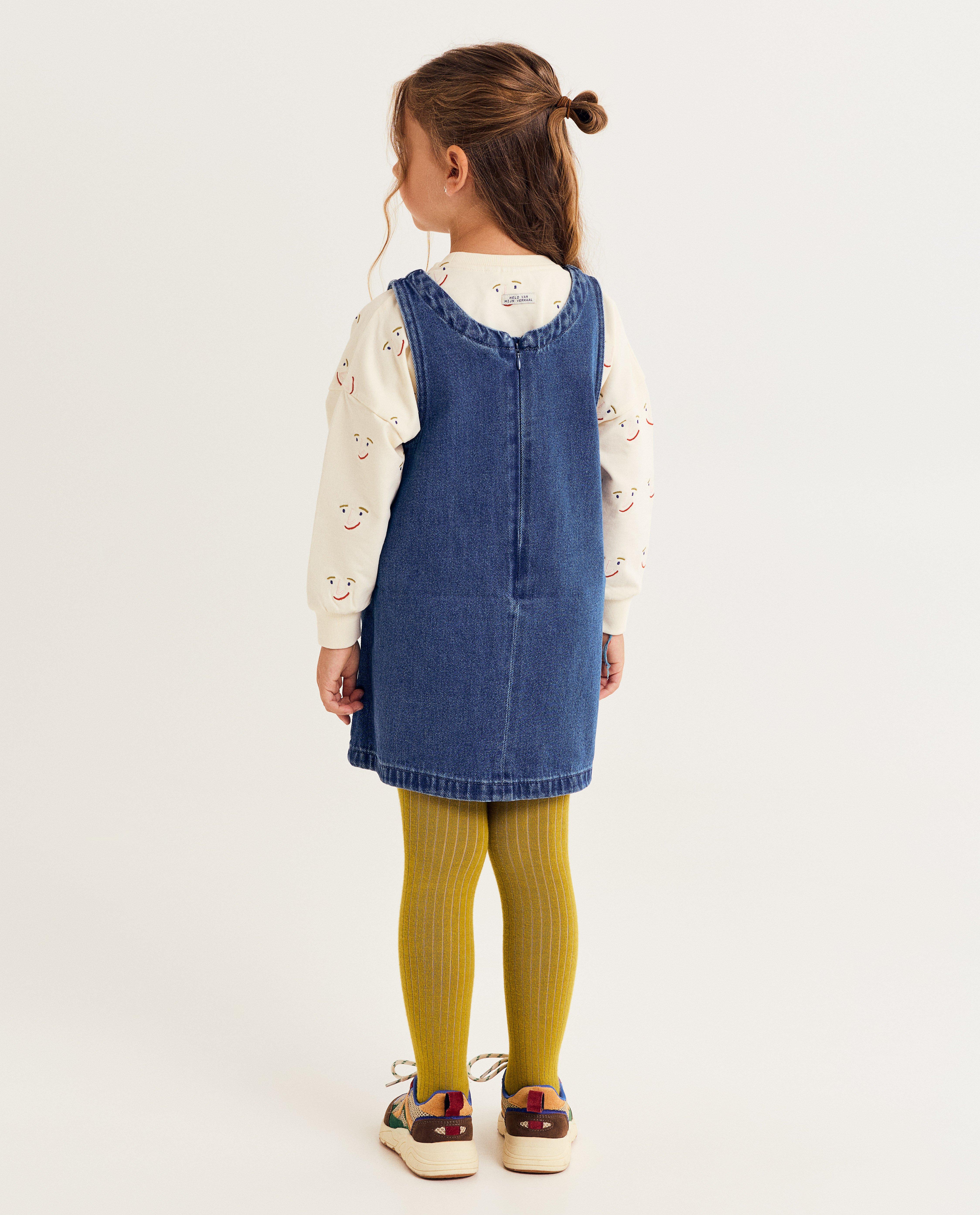 Kleedjes - Blauwe salopettejurk van jeans