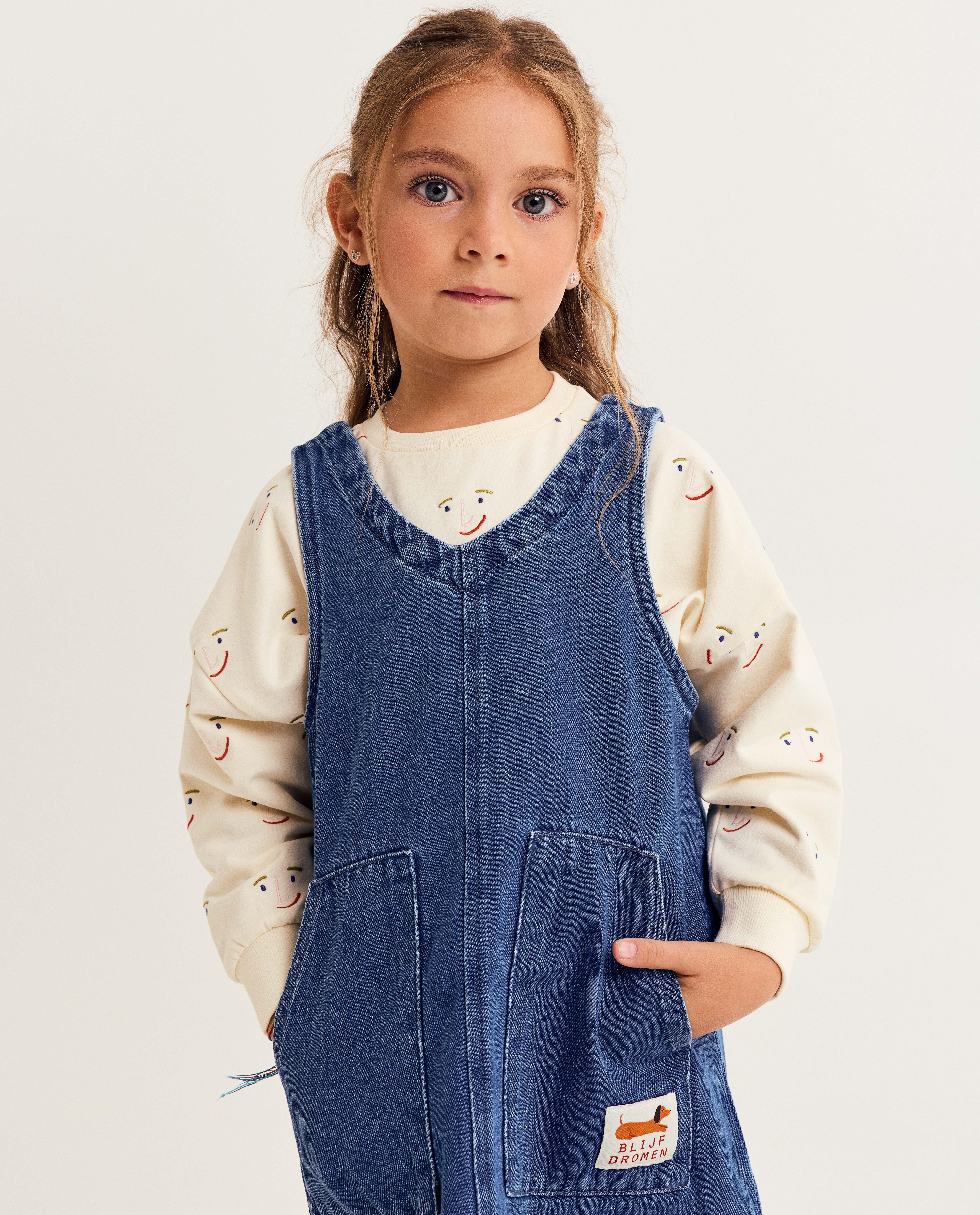 Kleedjes - Blauwe salopettejurk van jeans