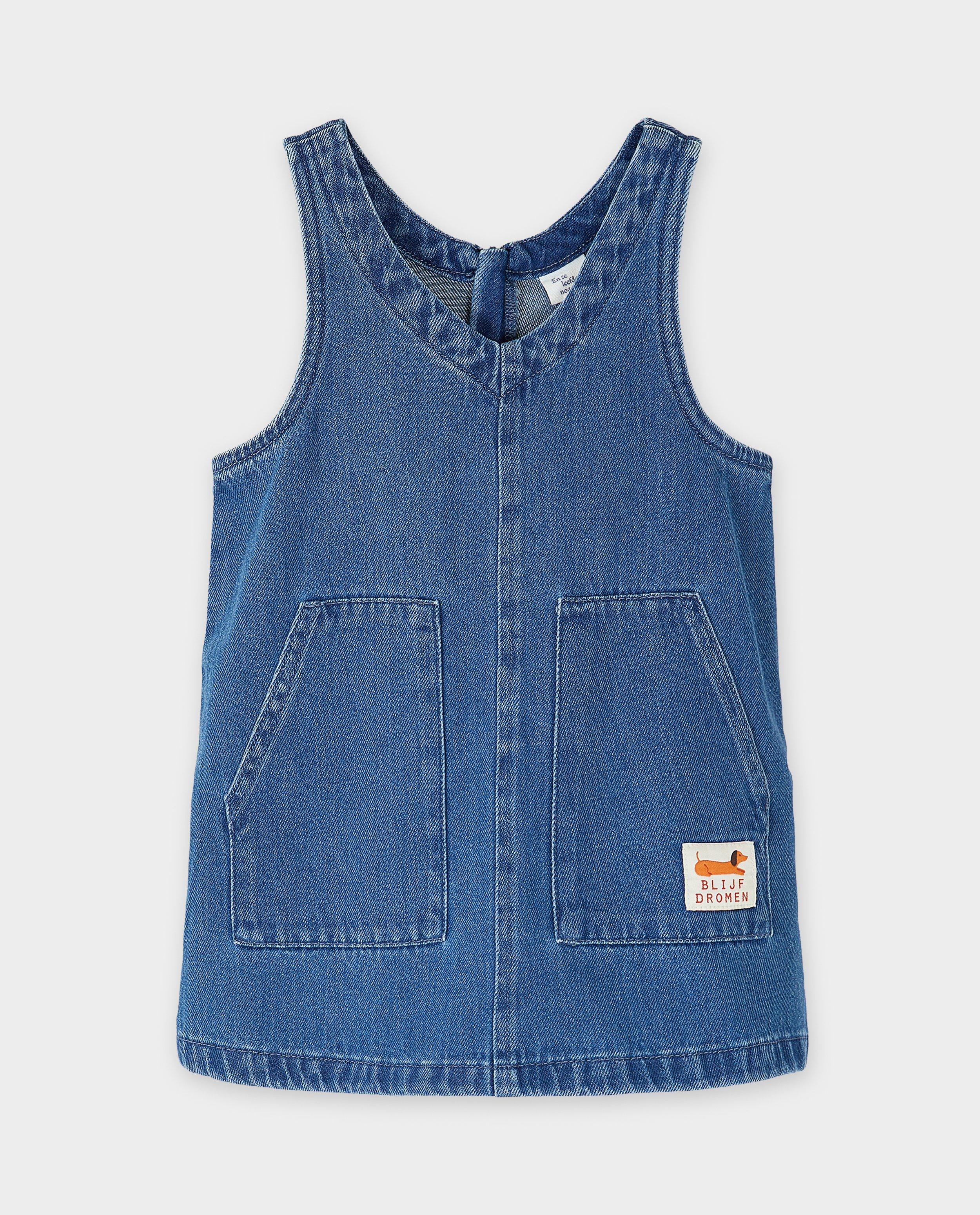 Robes - Robe salopette en jean bleu
