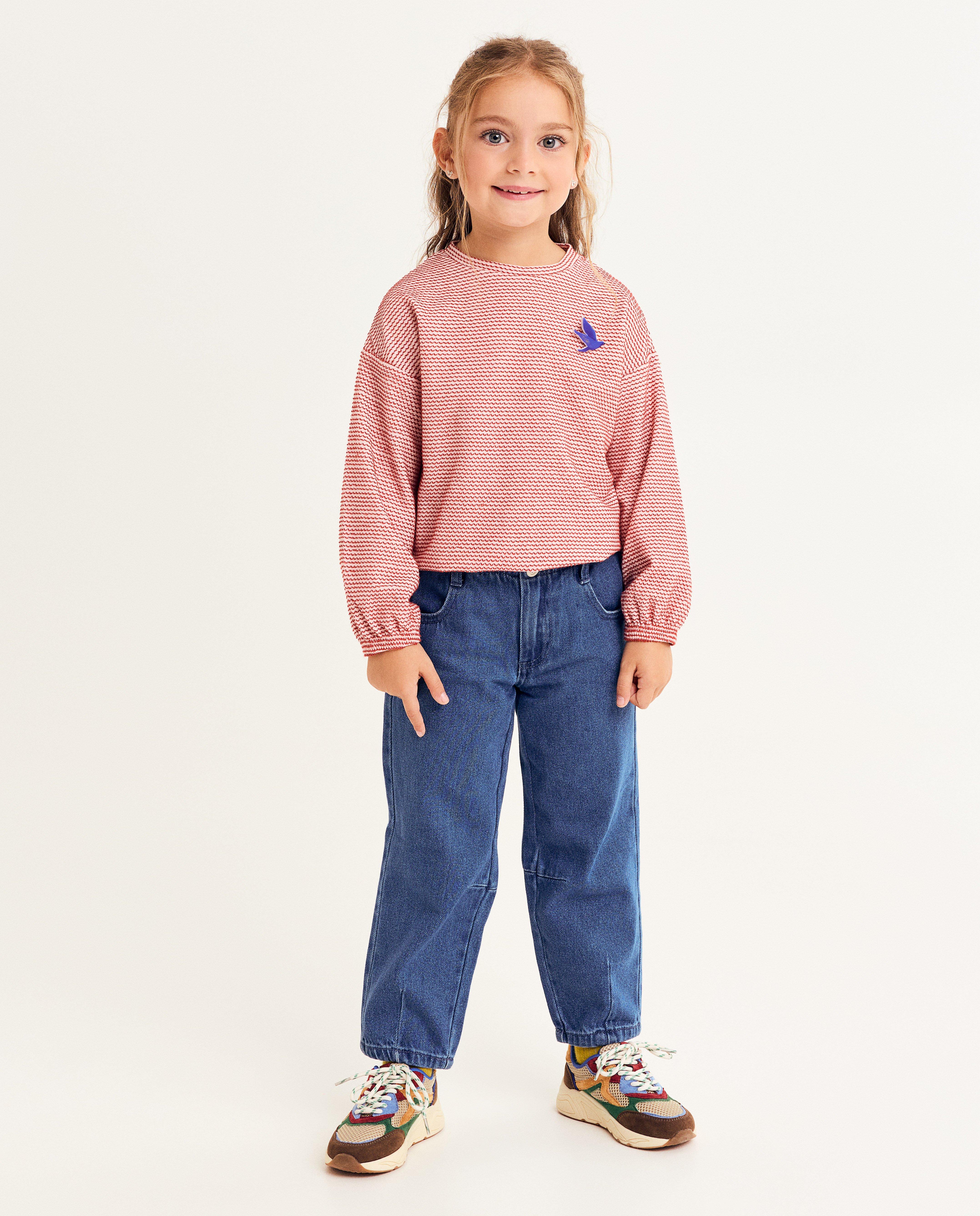 T-shirts - Biokatoenen longsleeve met broche