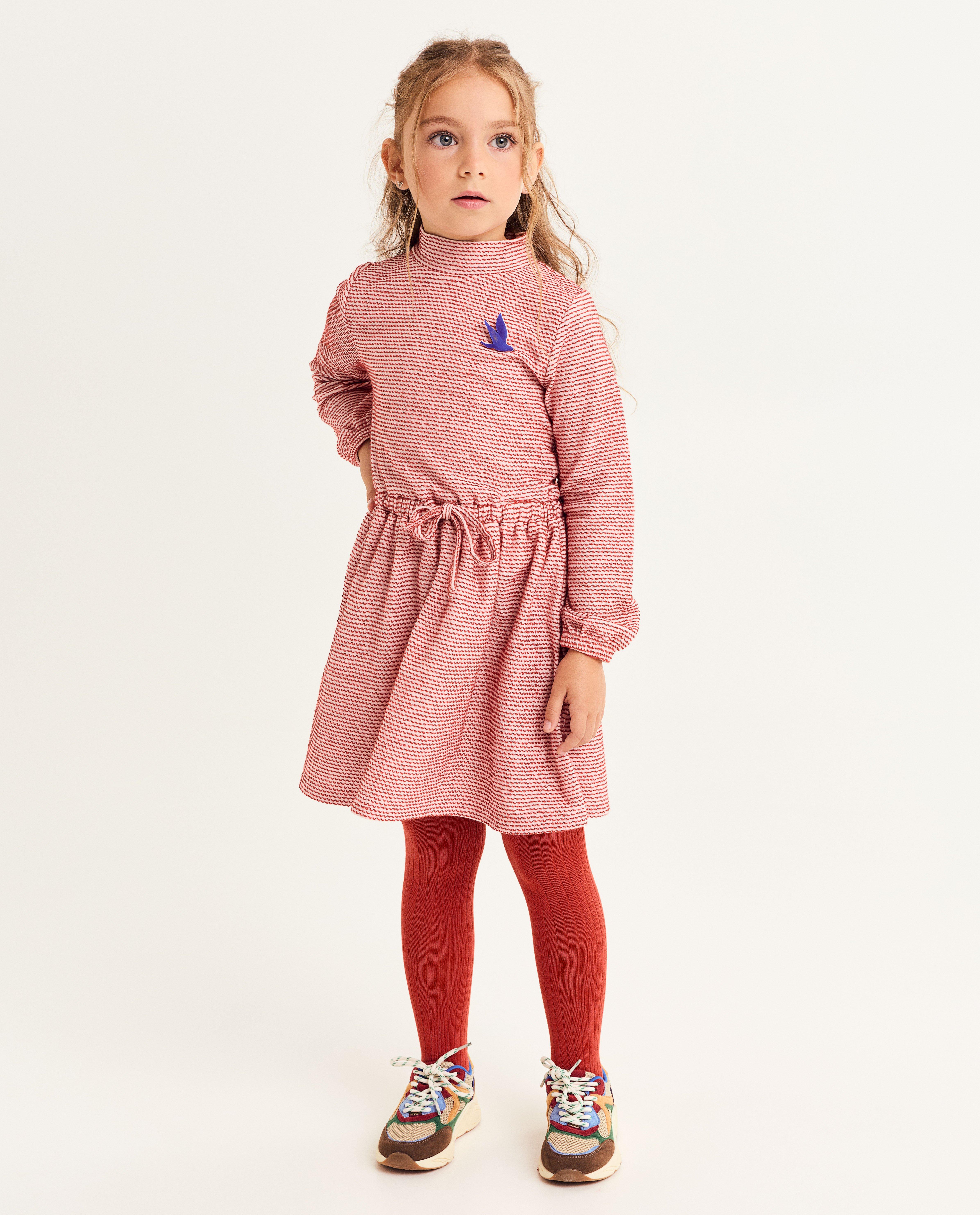 Kleedjes - Biokatoenen jurk met broche