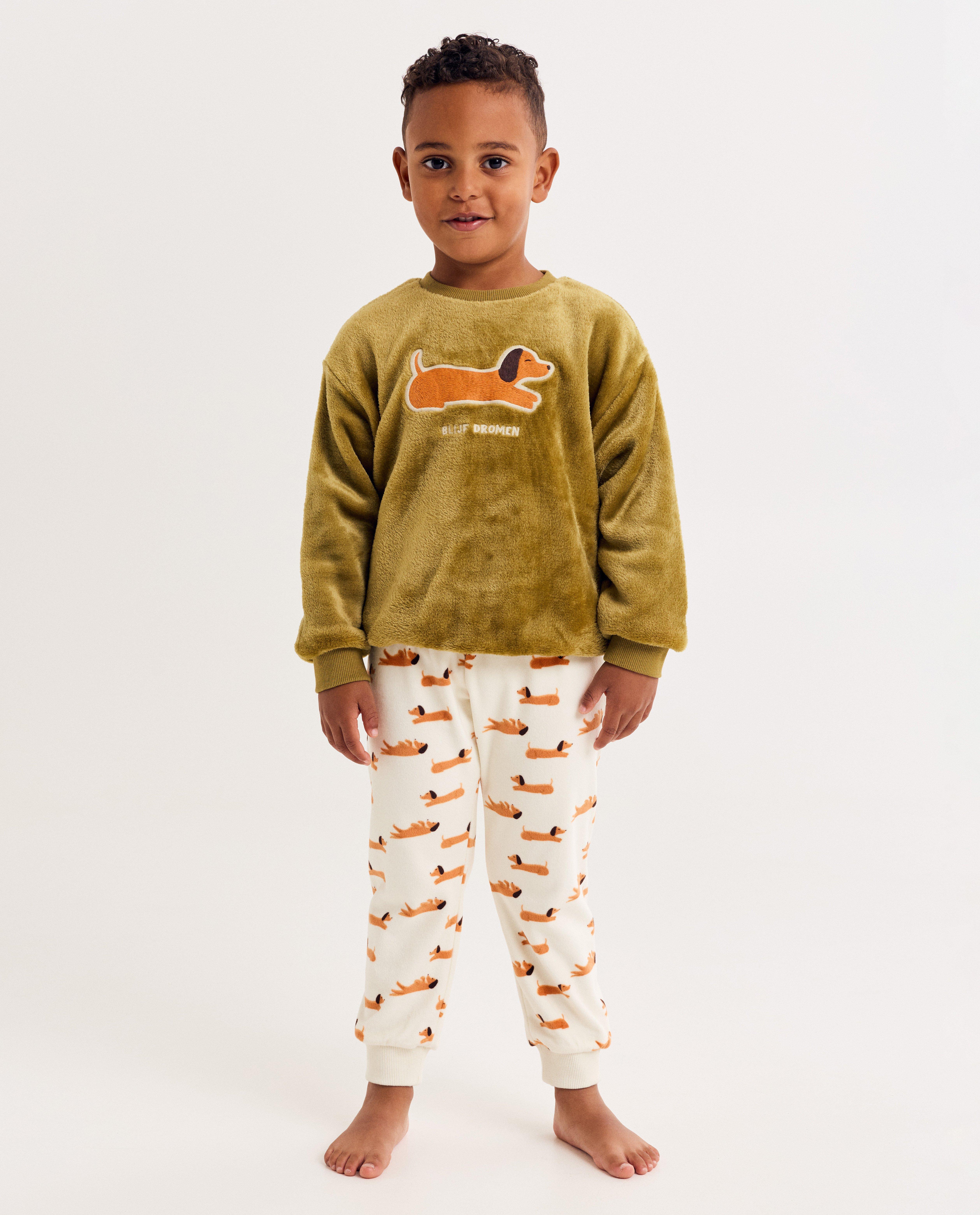 Nachtkleding - Teddy pyjama met hondenprint, unisex