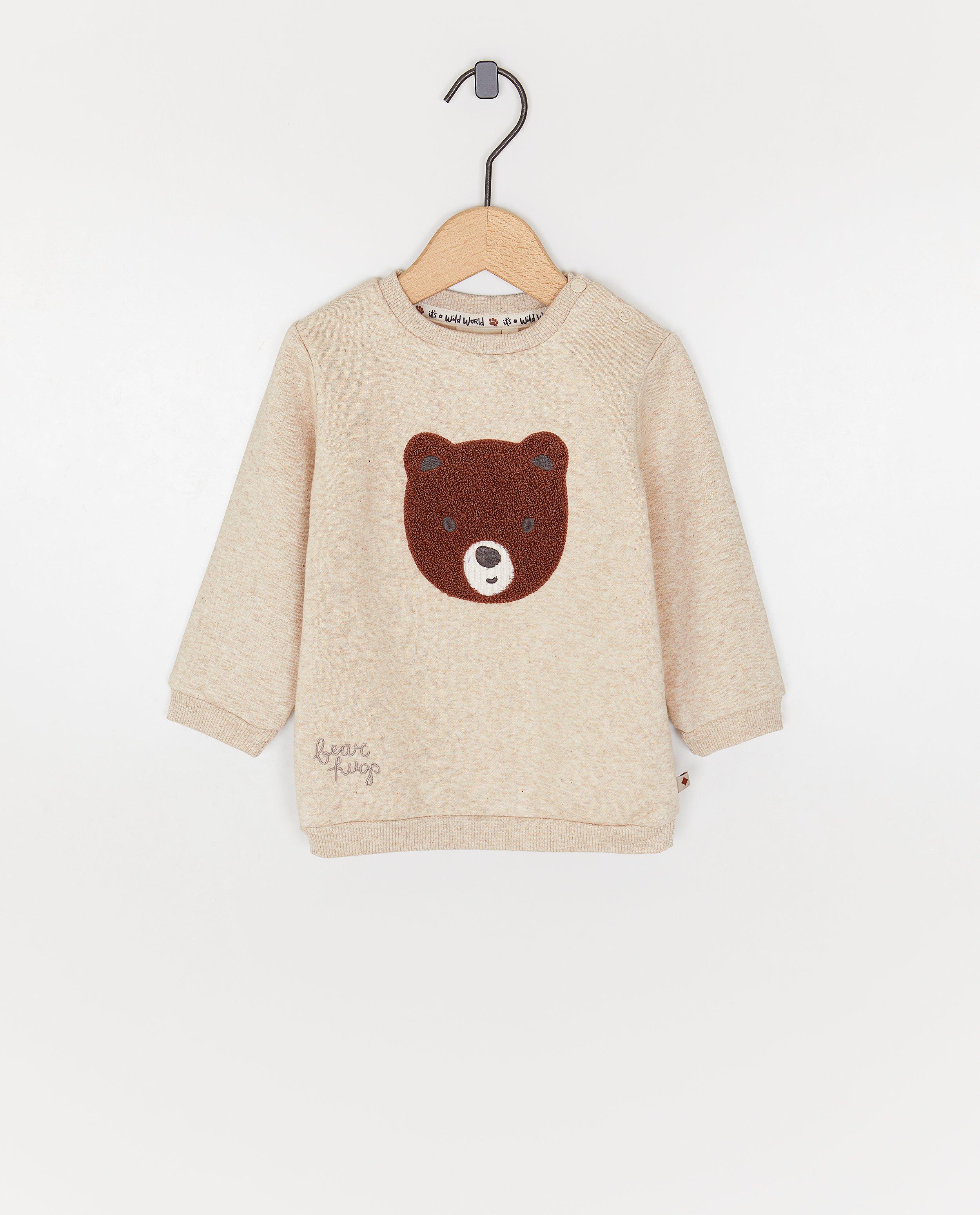 Sweater met beer van boucl&eacute; - Product Detail - beige - afbeelding nummer 2