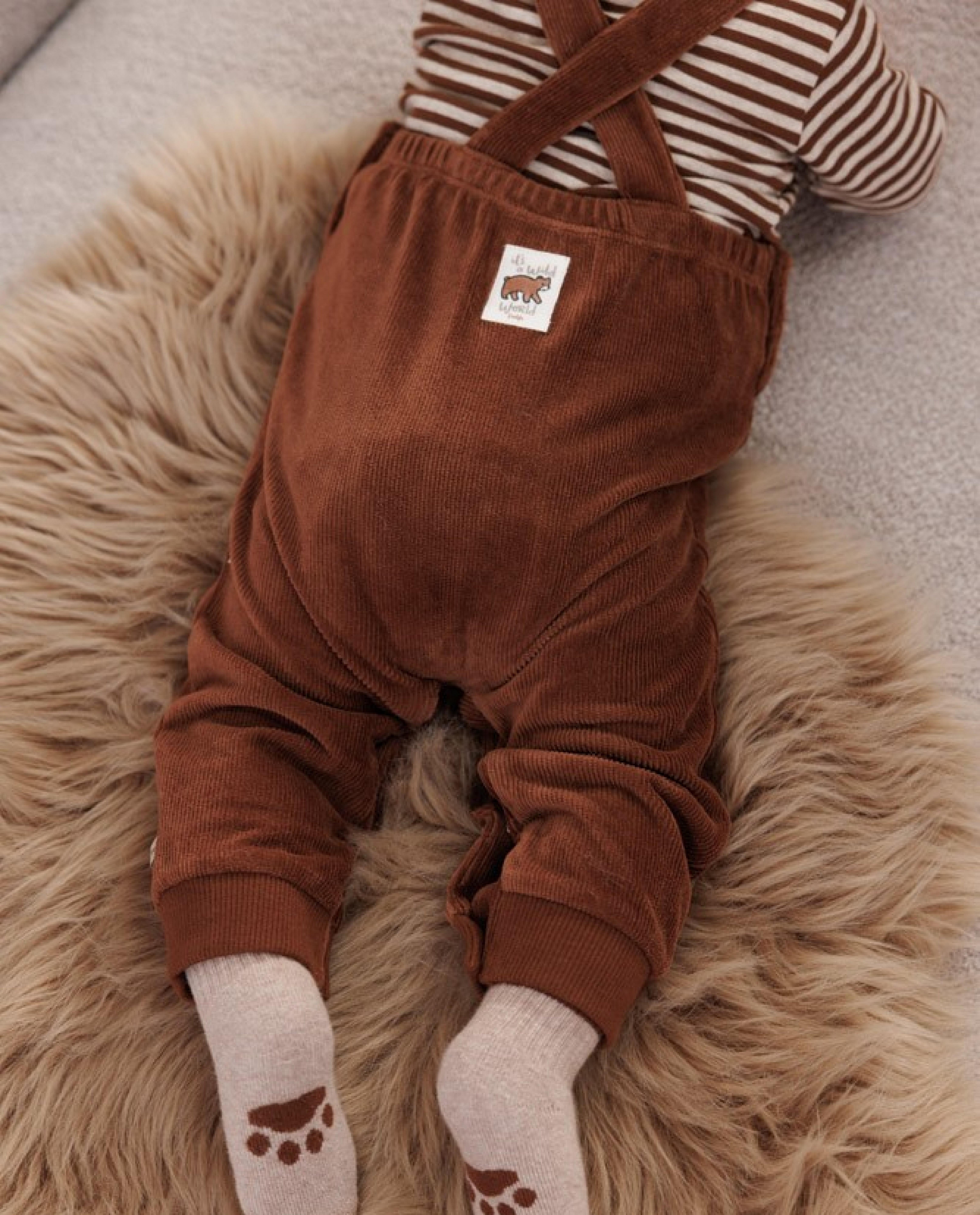 Salopette en fin velours c&ocirc;tel&eacute; - D&eacute;tails du produit - brun fonc&eacute; - image num&eacute;ro 2