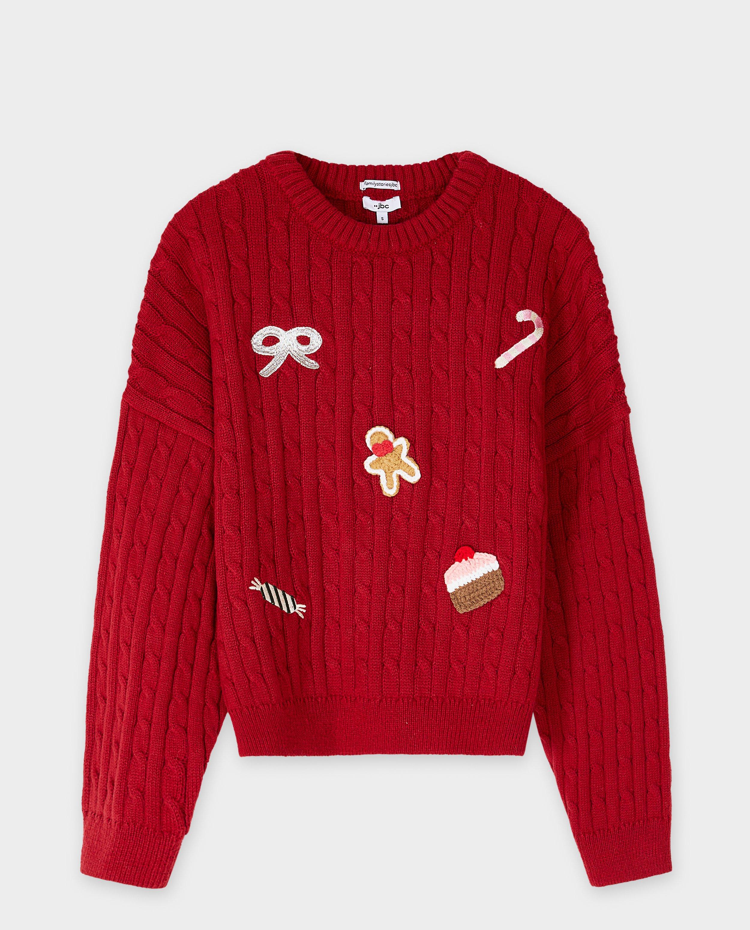 Trui met geborduurde en gehaakte figuren, dames, XS-XL - Product Detail - rood - afbeelding nummer 6