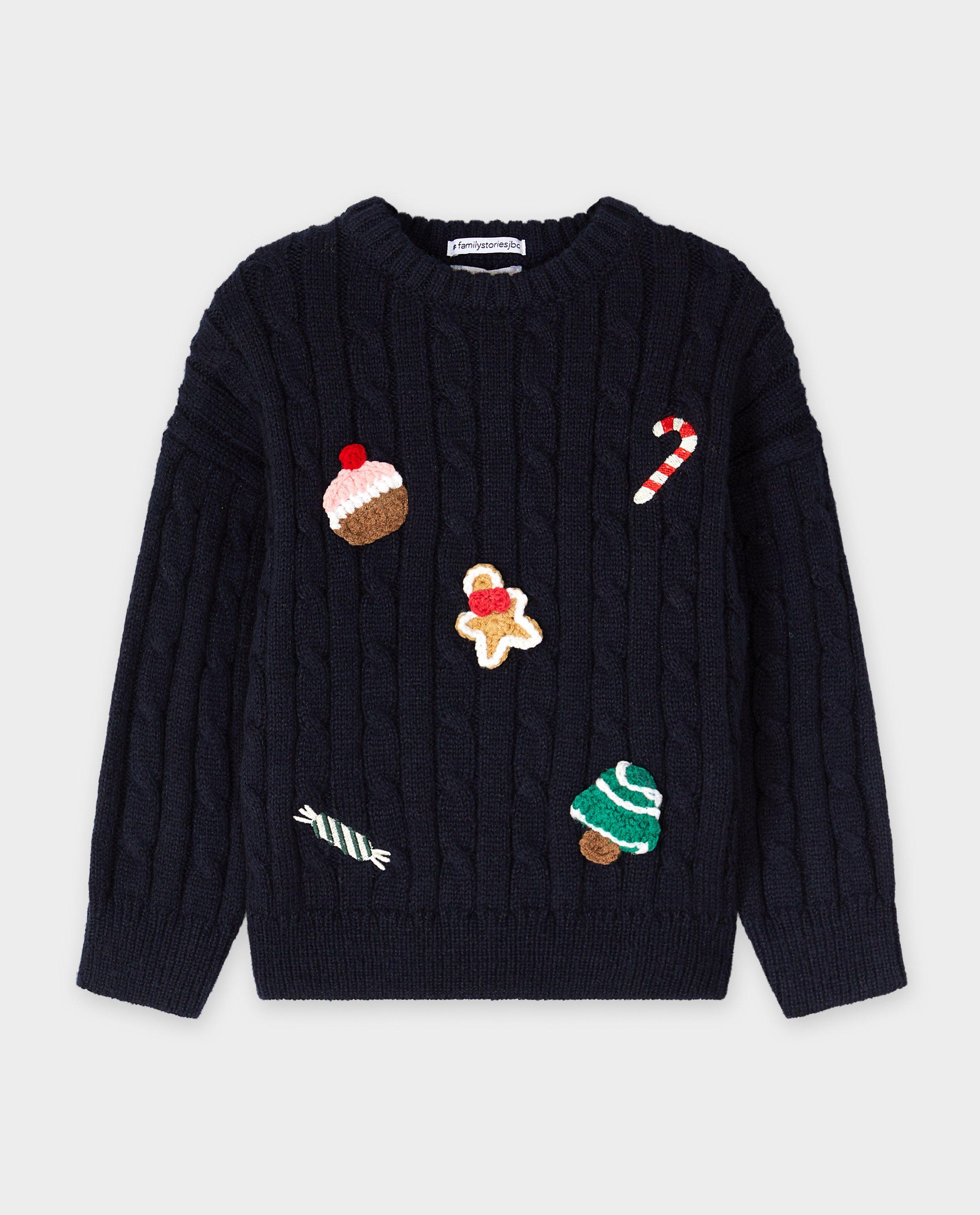 Pulls - Pull de Noël avec motifs brodés et crochetés, 98–128