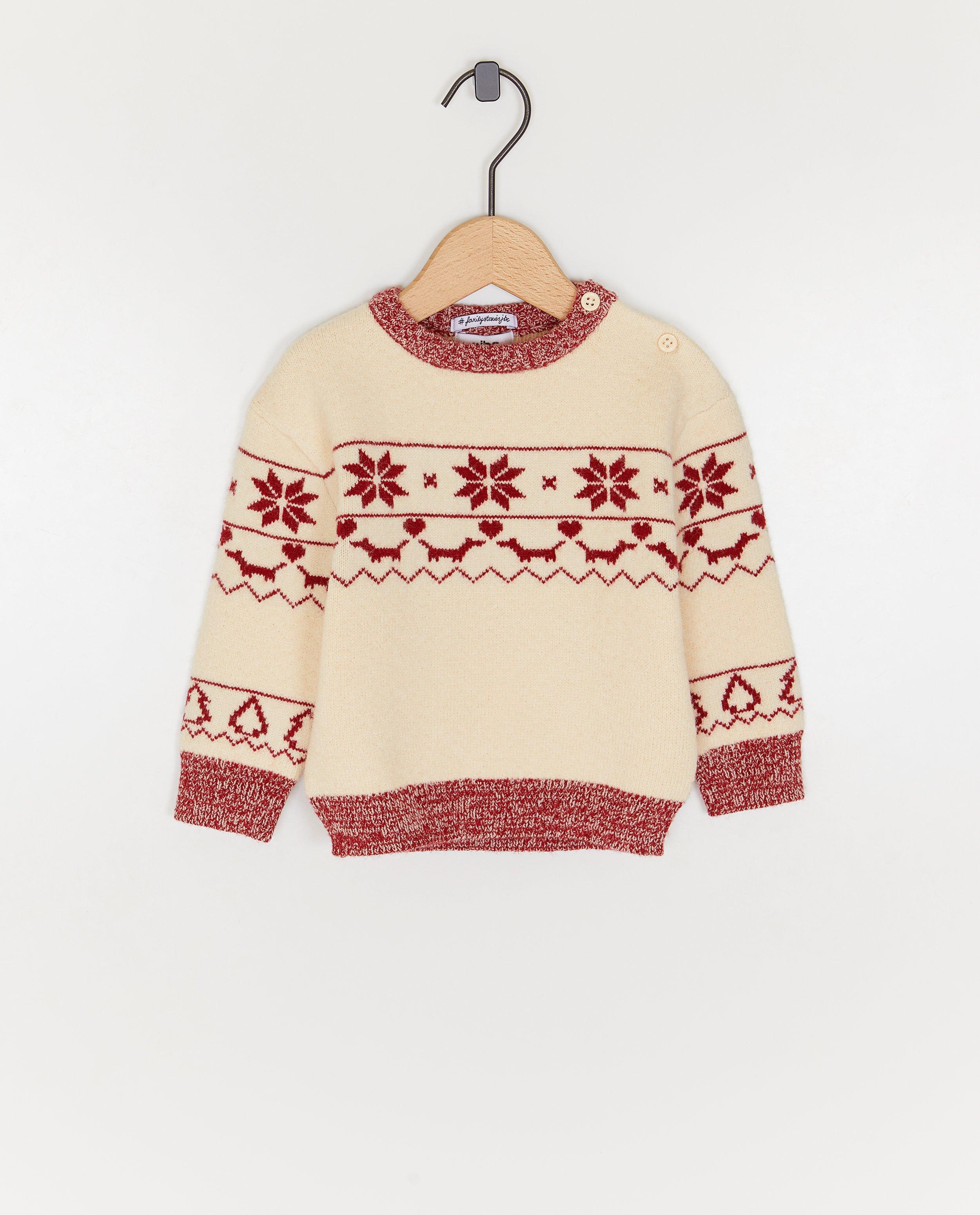 Kersttrui met hondenprint, 62-92