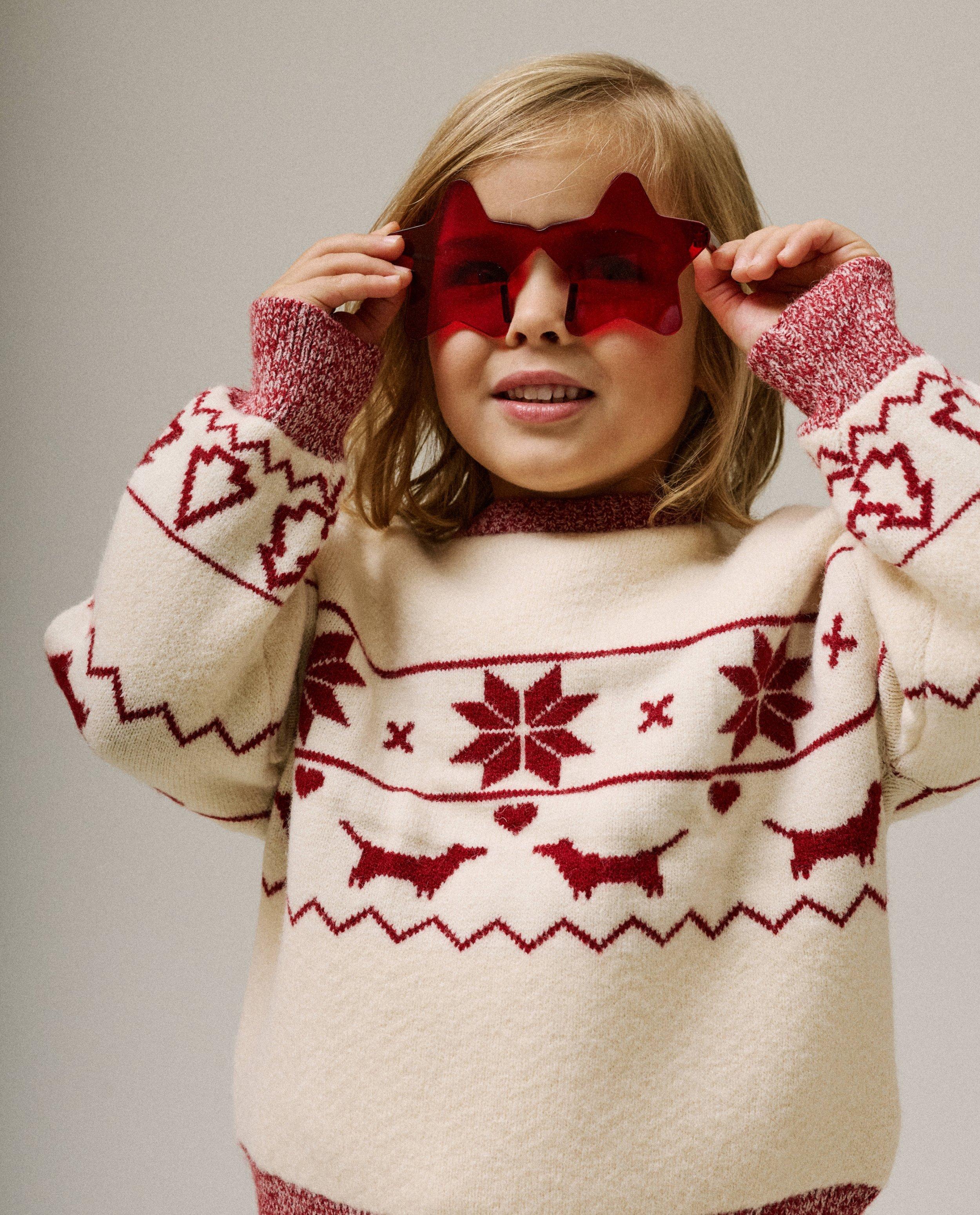 Pull de No&euml;l &agrave; imprim&eacute; &agrave; chiens, 98-128 - D&eacute;tails du produit - beige clair - image num&eacute;ro 2