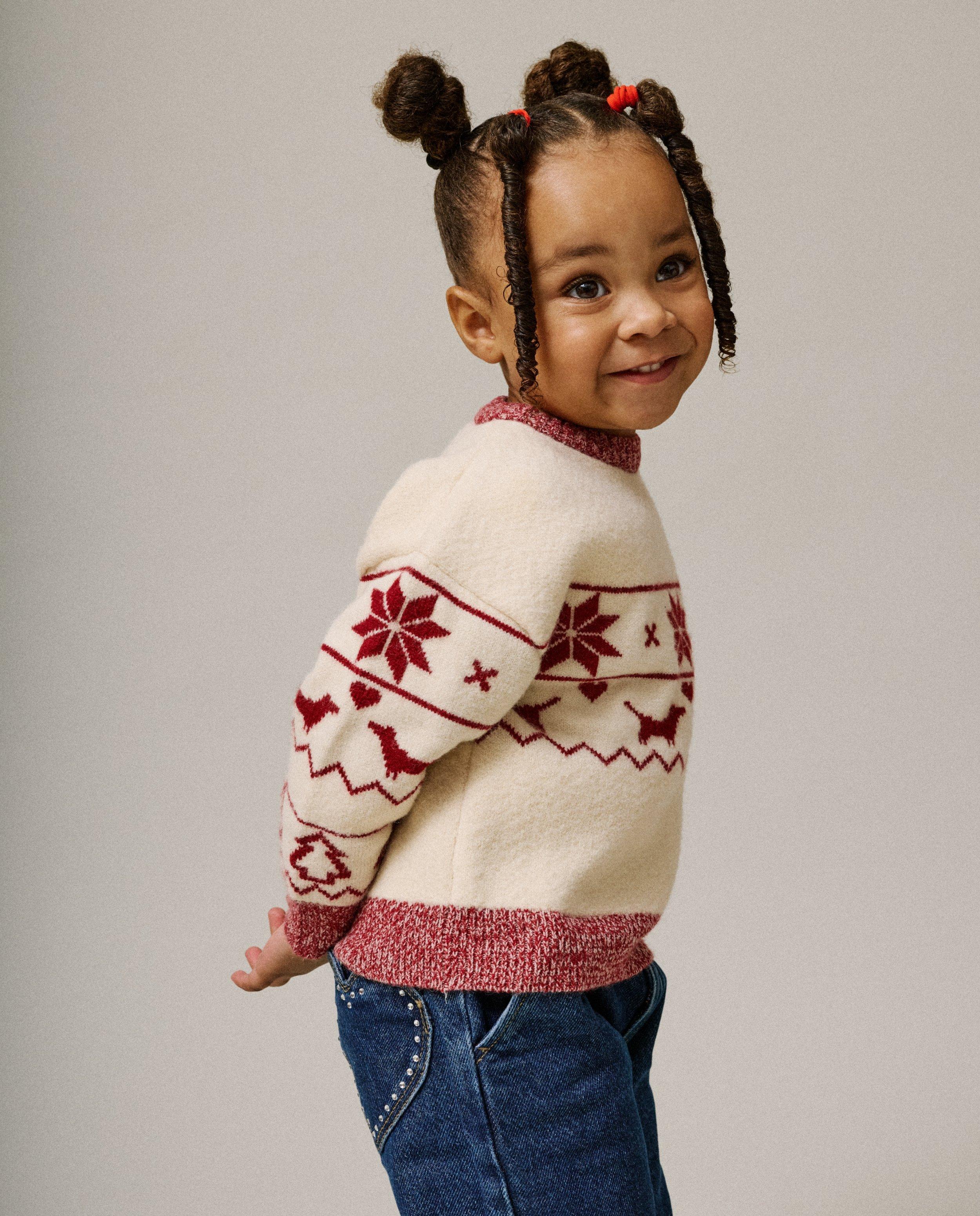 Pull de No&euml;l &agrave; imprim&eacute; &agrave; chiens, 98-128 - D&eacute;tails du produit - beige clair - image num&eacute;ro 3