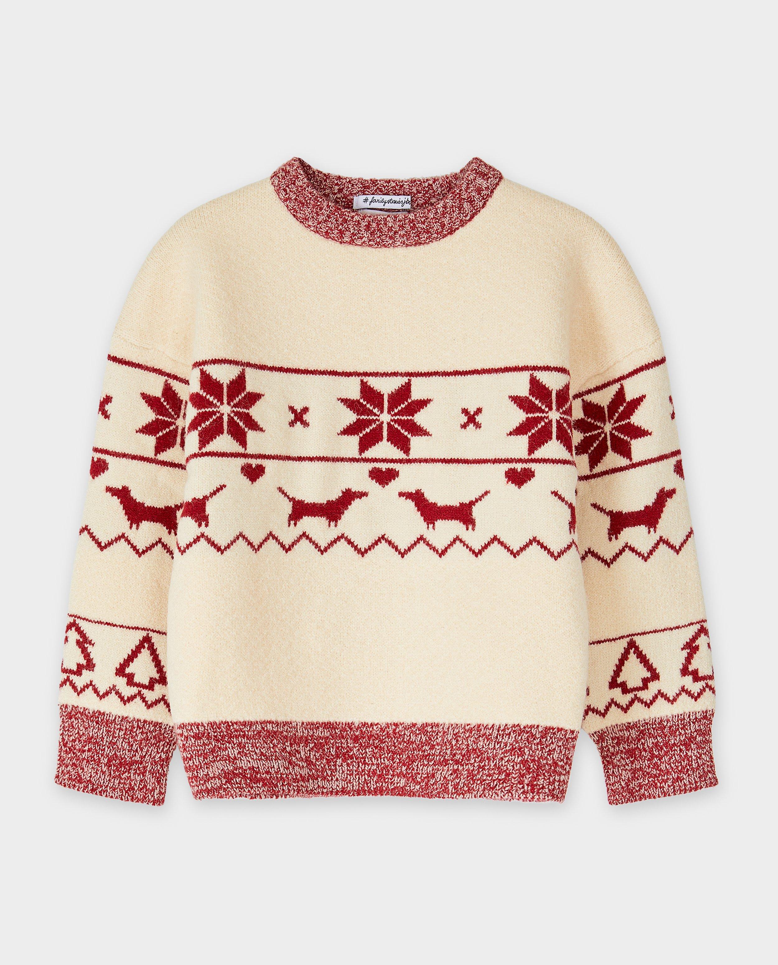 Pull de No&euml;l &agrave; imprim&eacute; &agrave; chiens, 98-128 - D&eacute;tails du produit - beige clair - image num&eacute;ro 6