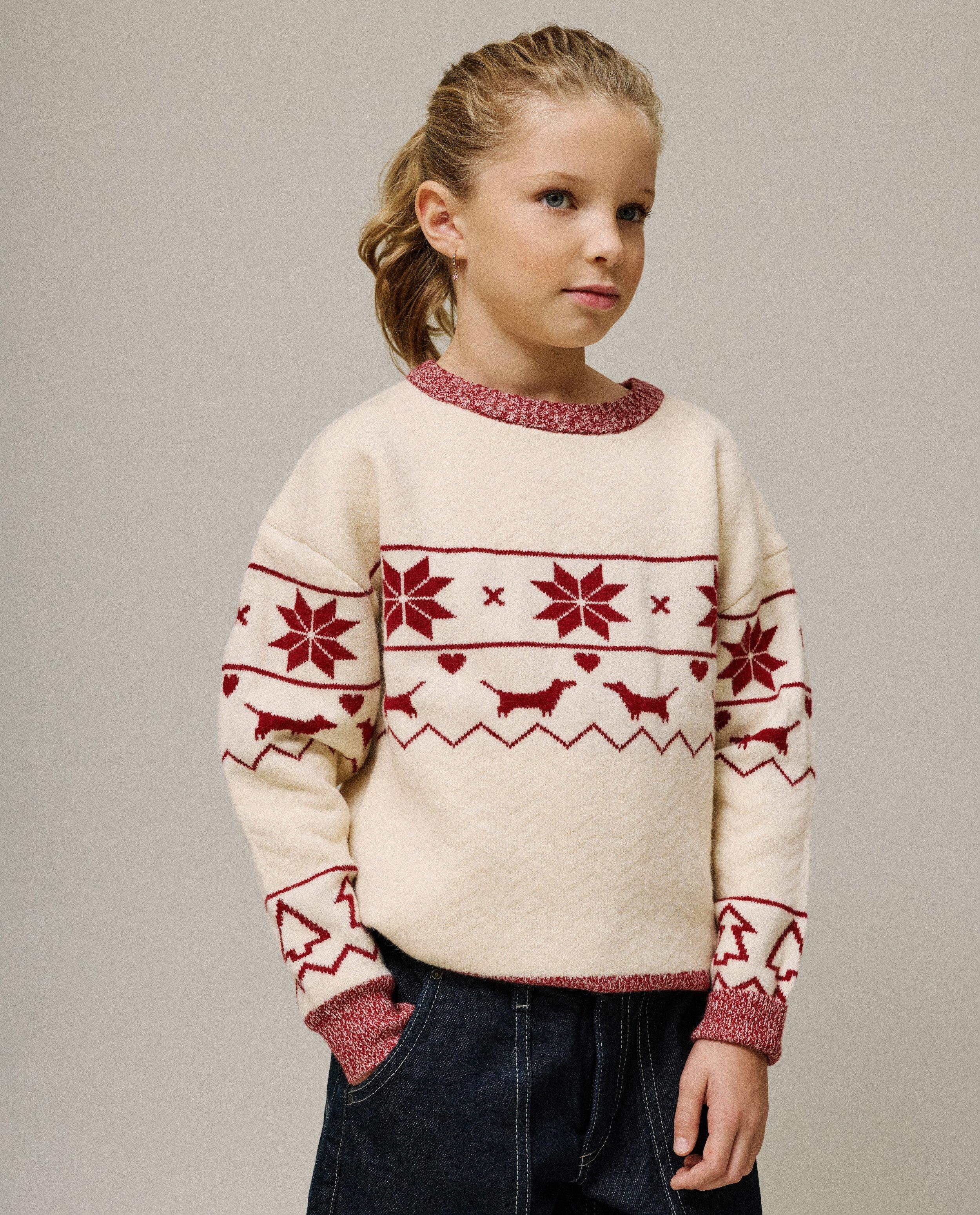 Pull de Noël avec imprimé chien, 134-170