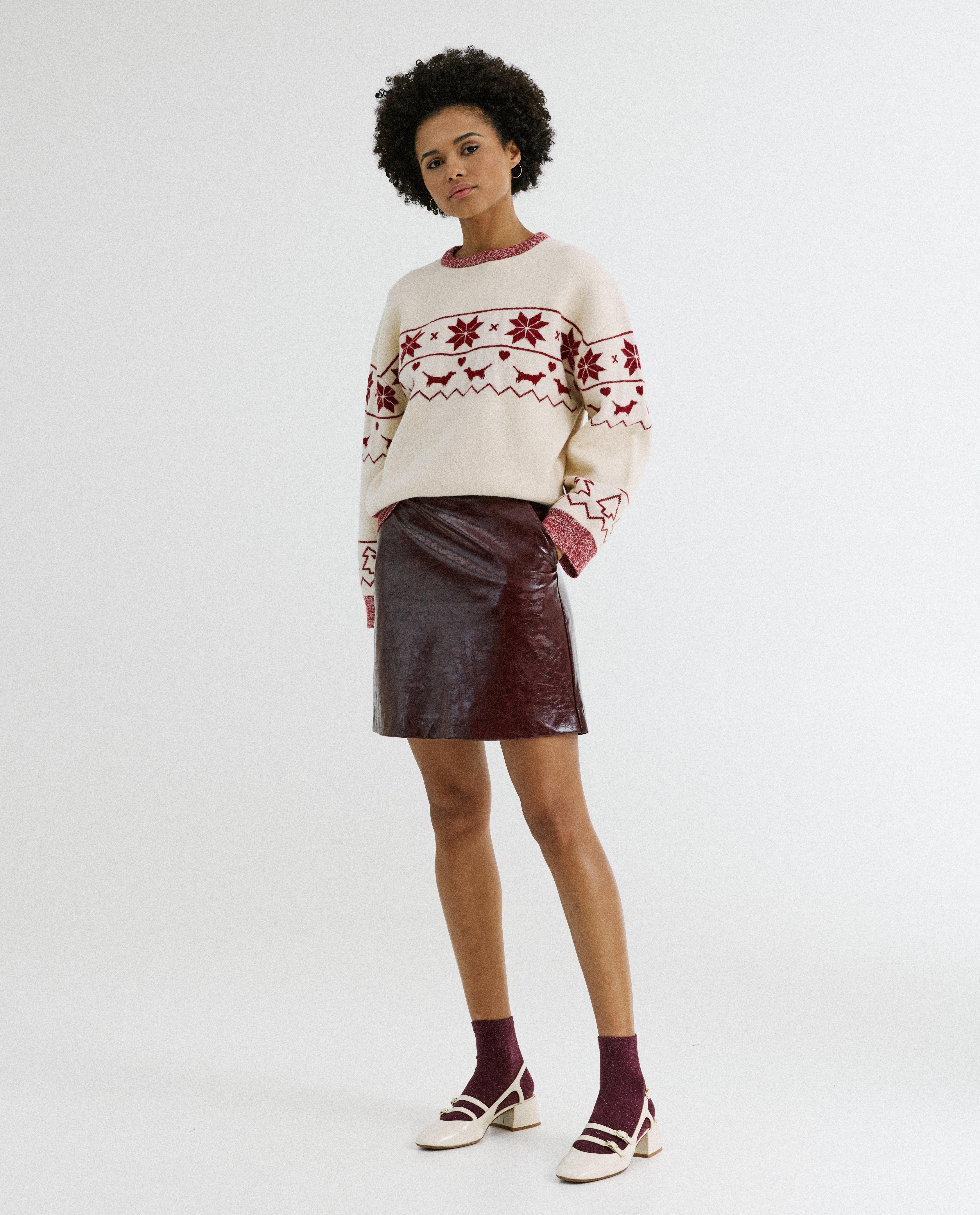 Truien - Kersttrui met hondenprint, dames, XS-XL