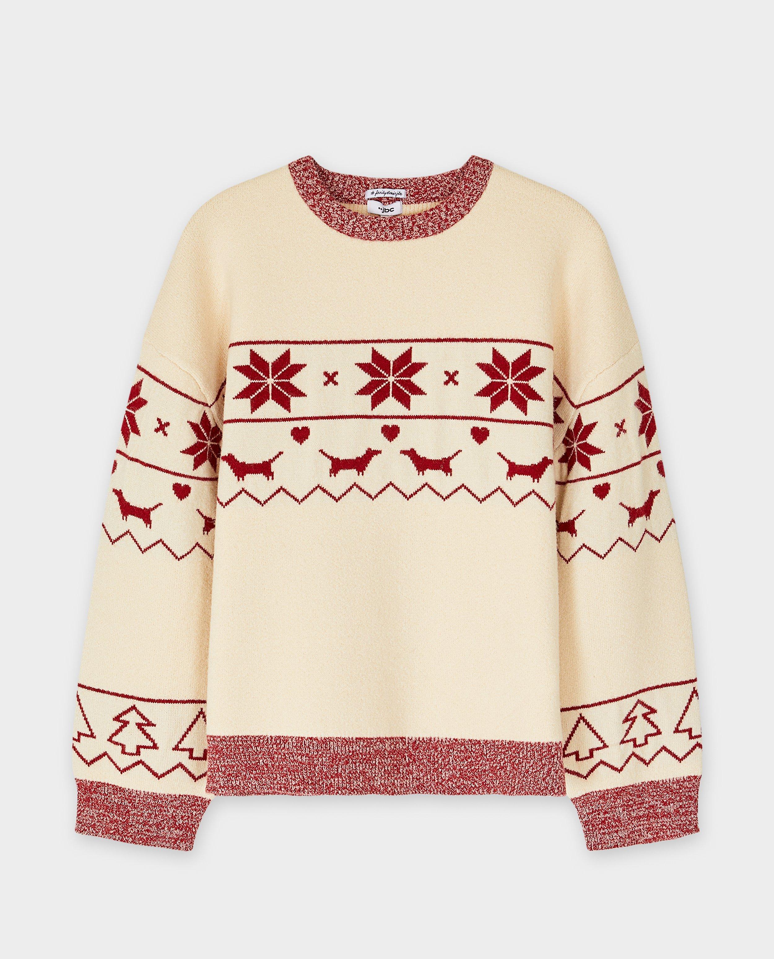 Truien - Kersttrui met hondenprint, dames, XS-XL