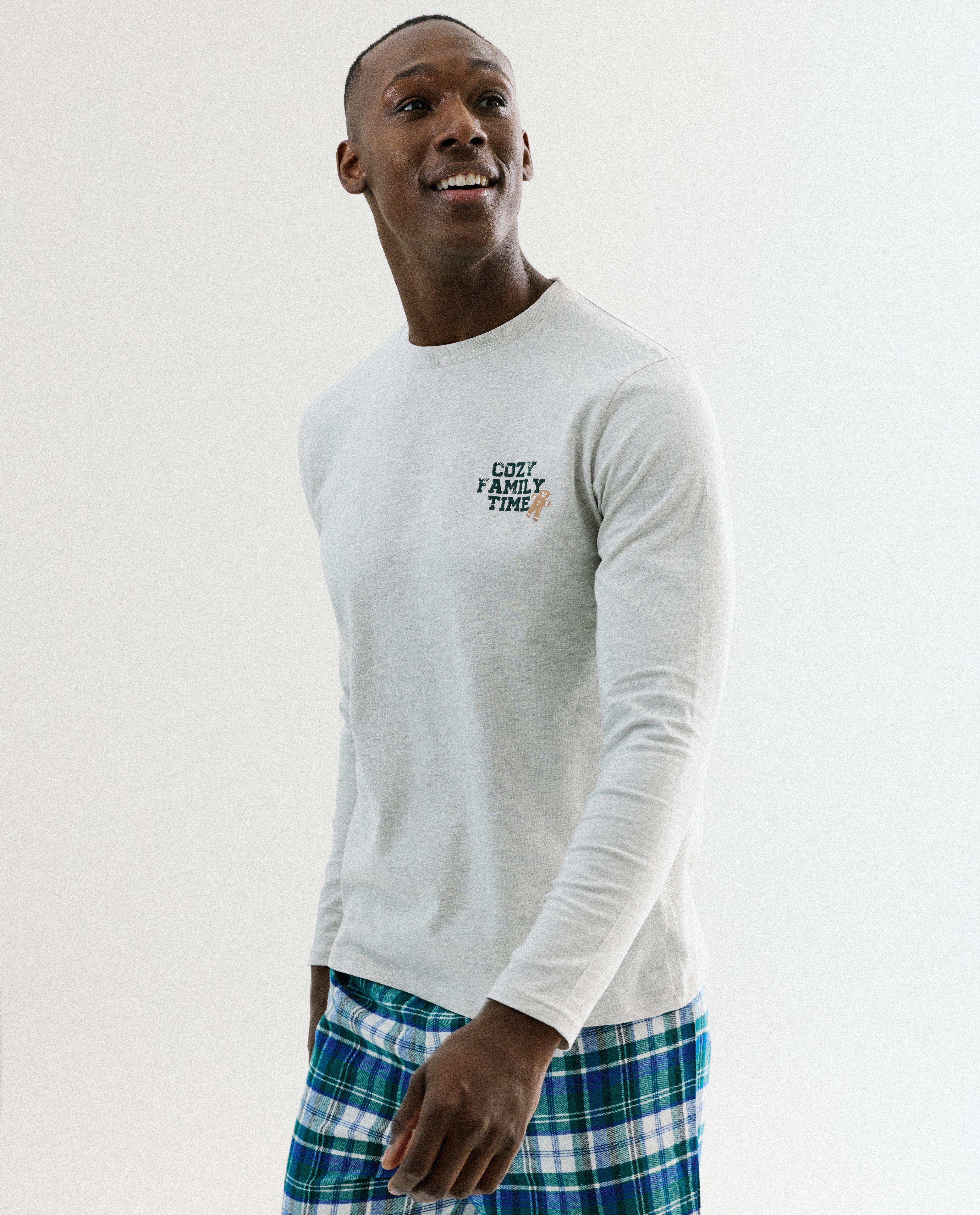 Pyjama avec une inscription, hommes, XS - XXL - D&eacute;tails du produit - khaki - image num&eacute;ro 3