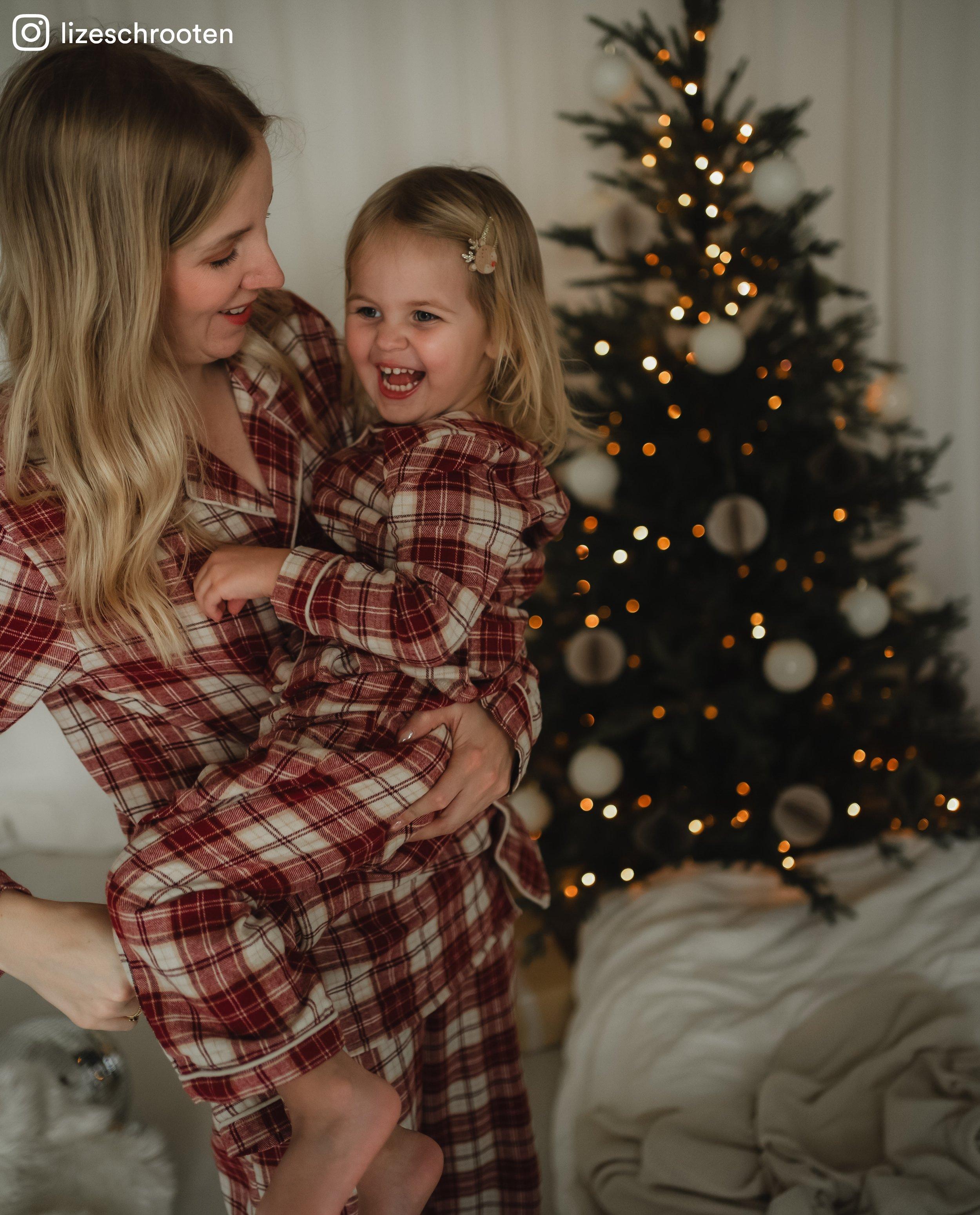 Flanellen pyjama met geborduurd rendier, 98-134