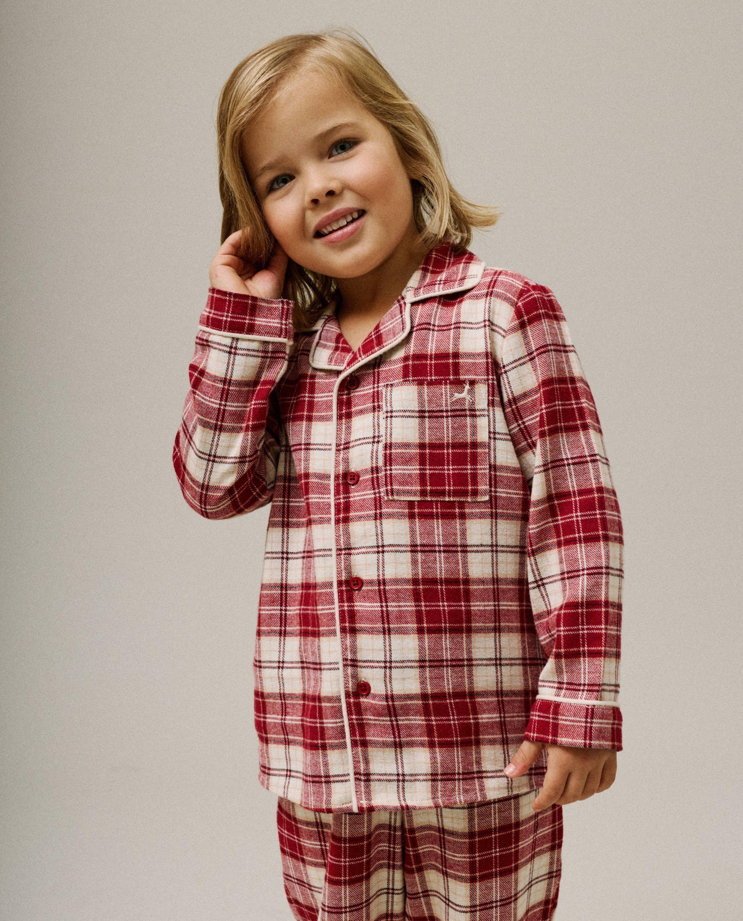 Nachtkleding - Flanellen pyjama met geborduurd rendier, 98-134