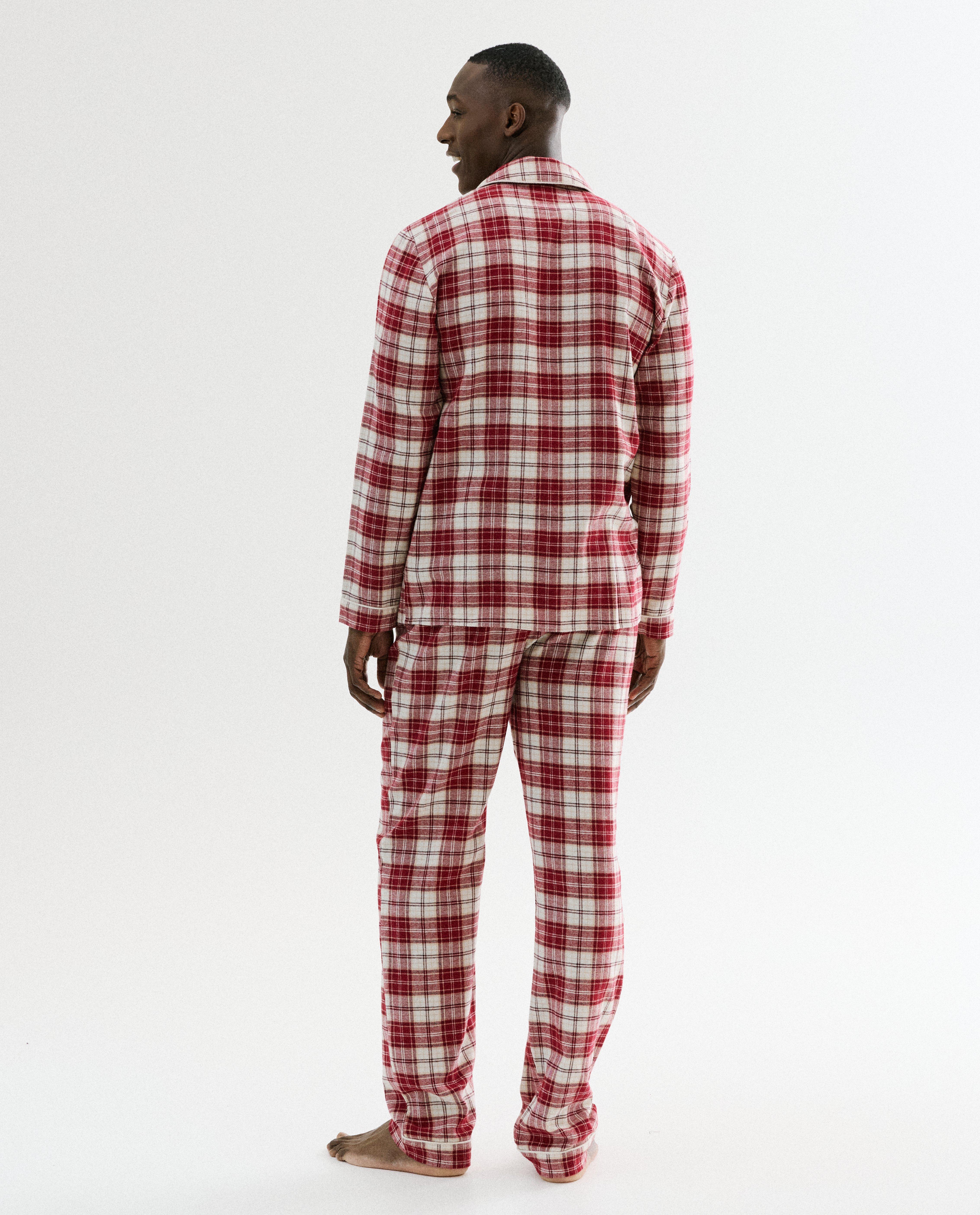 Pyjama en flanelle &agrave; renne brod&eacute;, hommes, XS - XXL - D&eacute;tails du produit - rouge - image num&eacute;ro 2