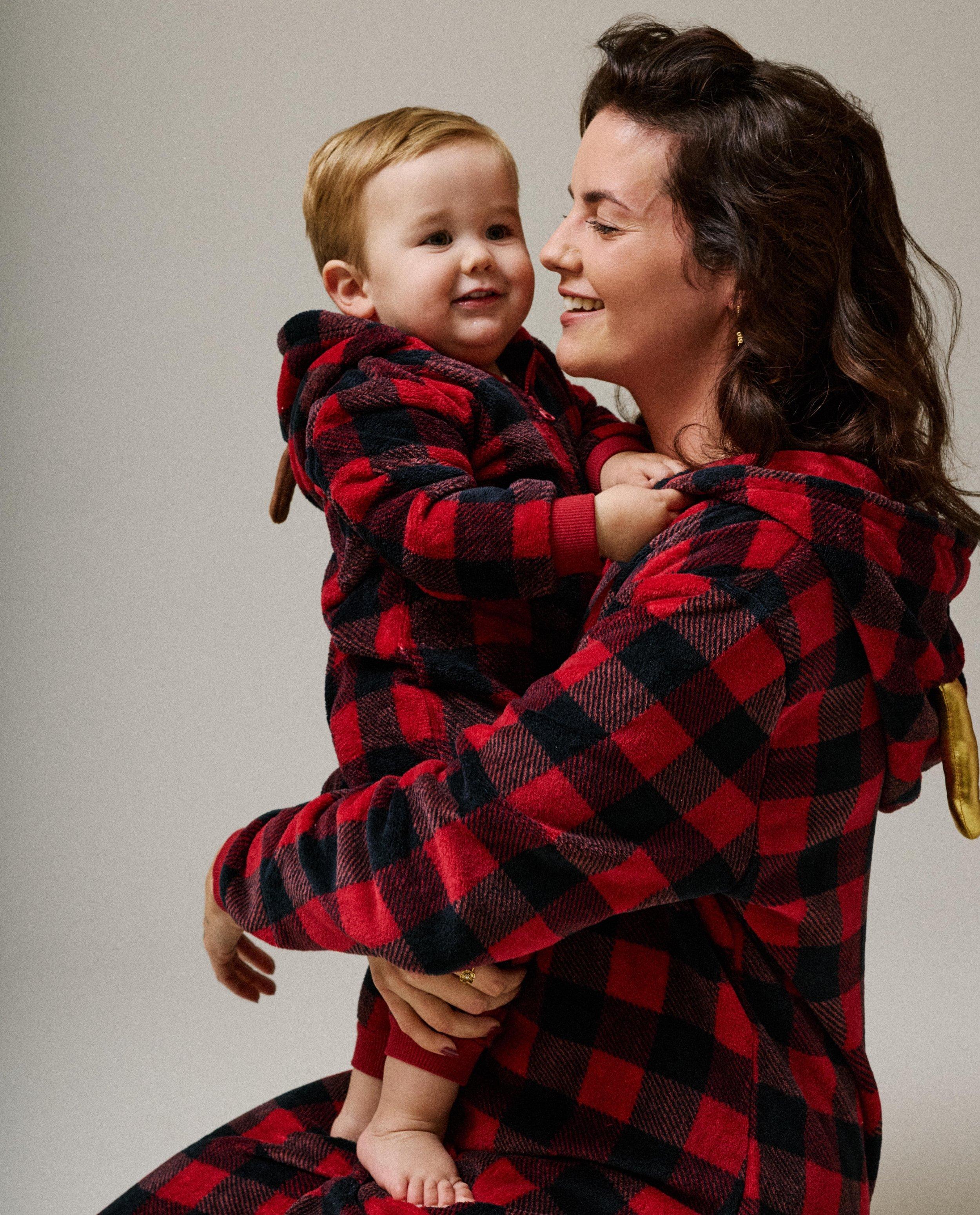 Nachtkleding - Fleece onesie met ruiten, 68-92