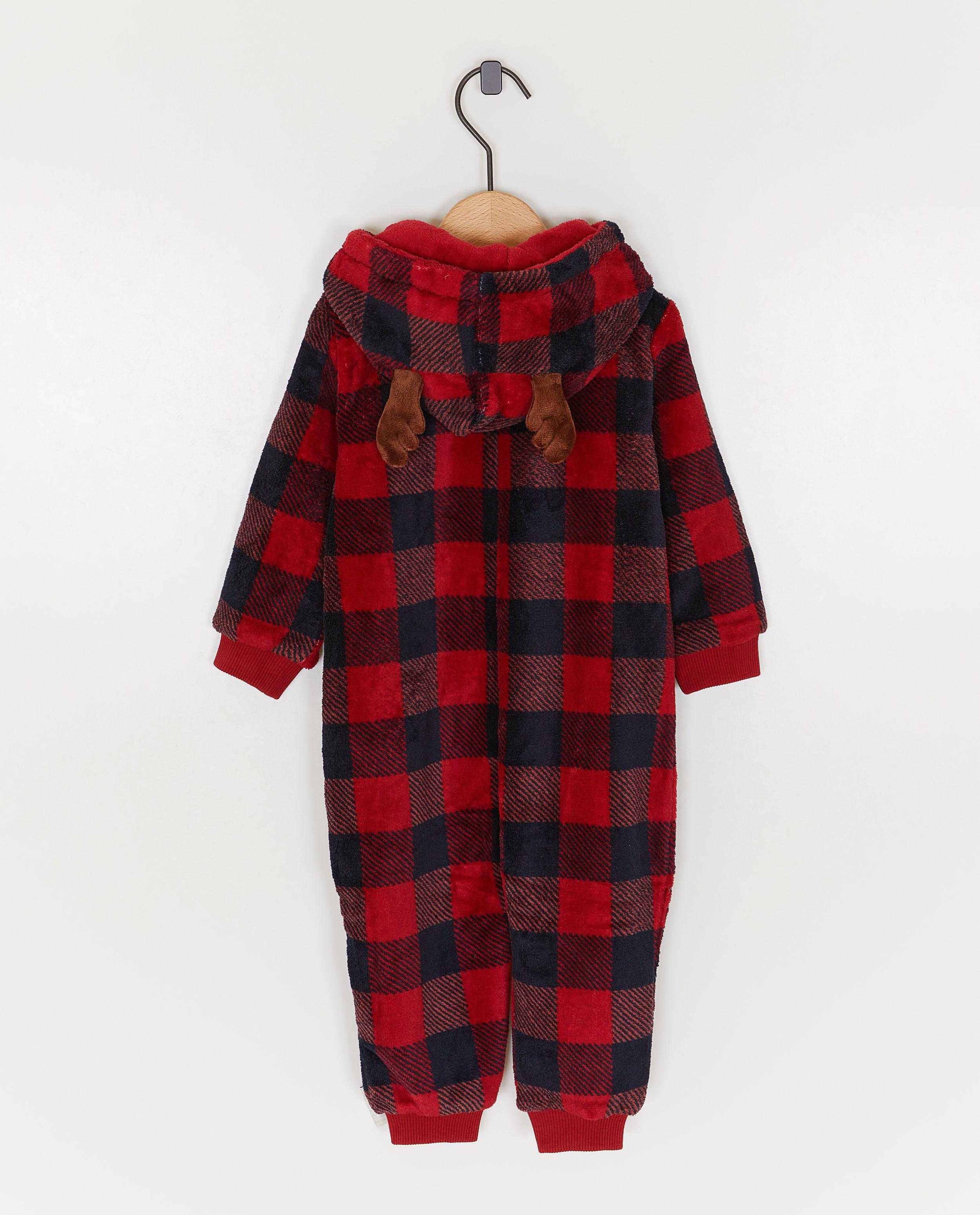 Nachtkleding - Fleece onesie met ruiten, 68-92