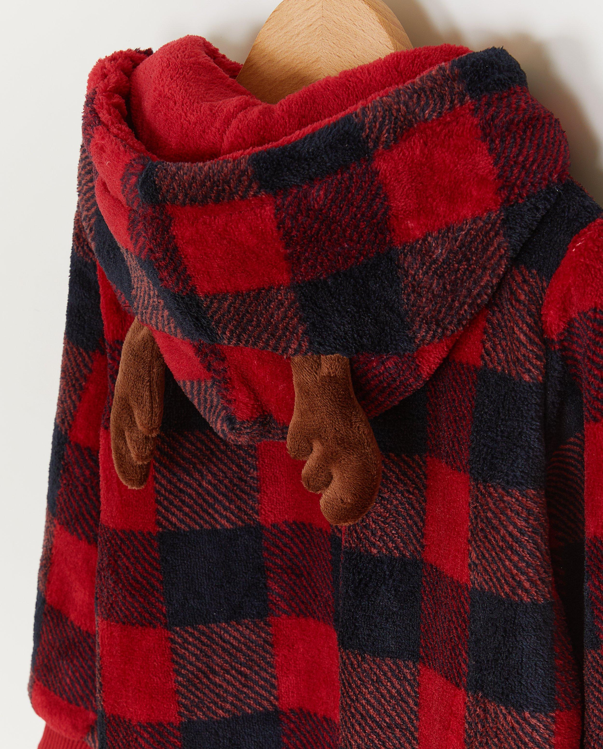 Combinaison en polaire &agrave; carreaux, 68-92 - D&eacute;tails du produit - rouge - image num&eacute;ro 5