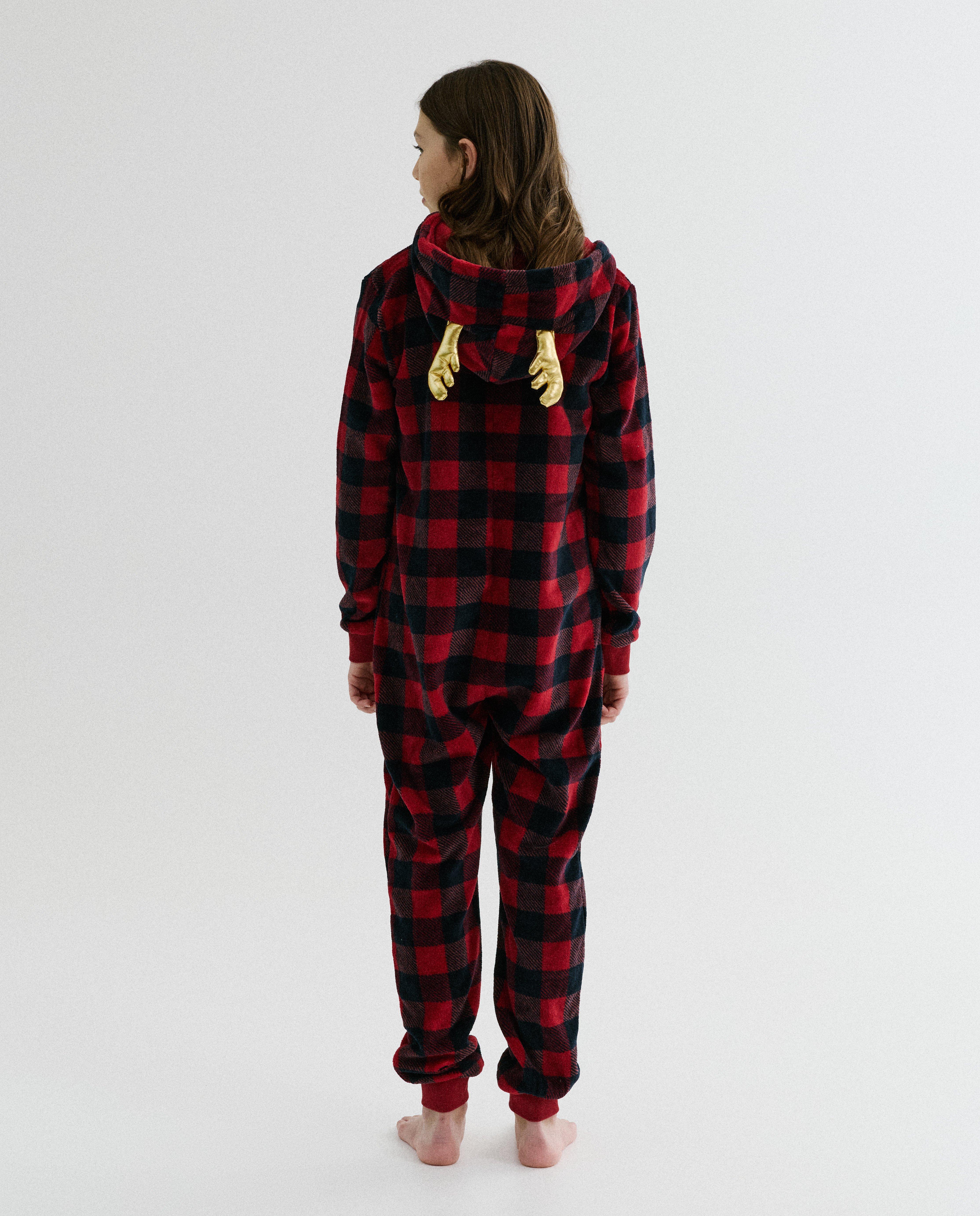 Nachtkleding - Fleece onesie met ruiten, 134-170